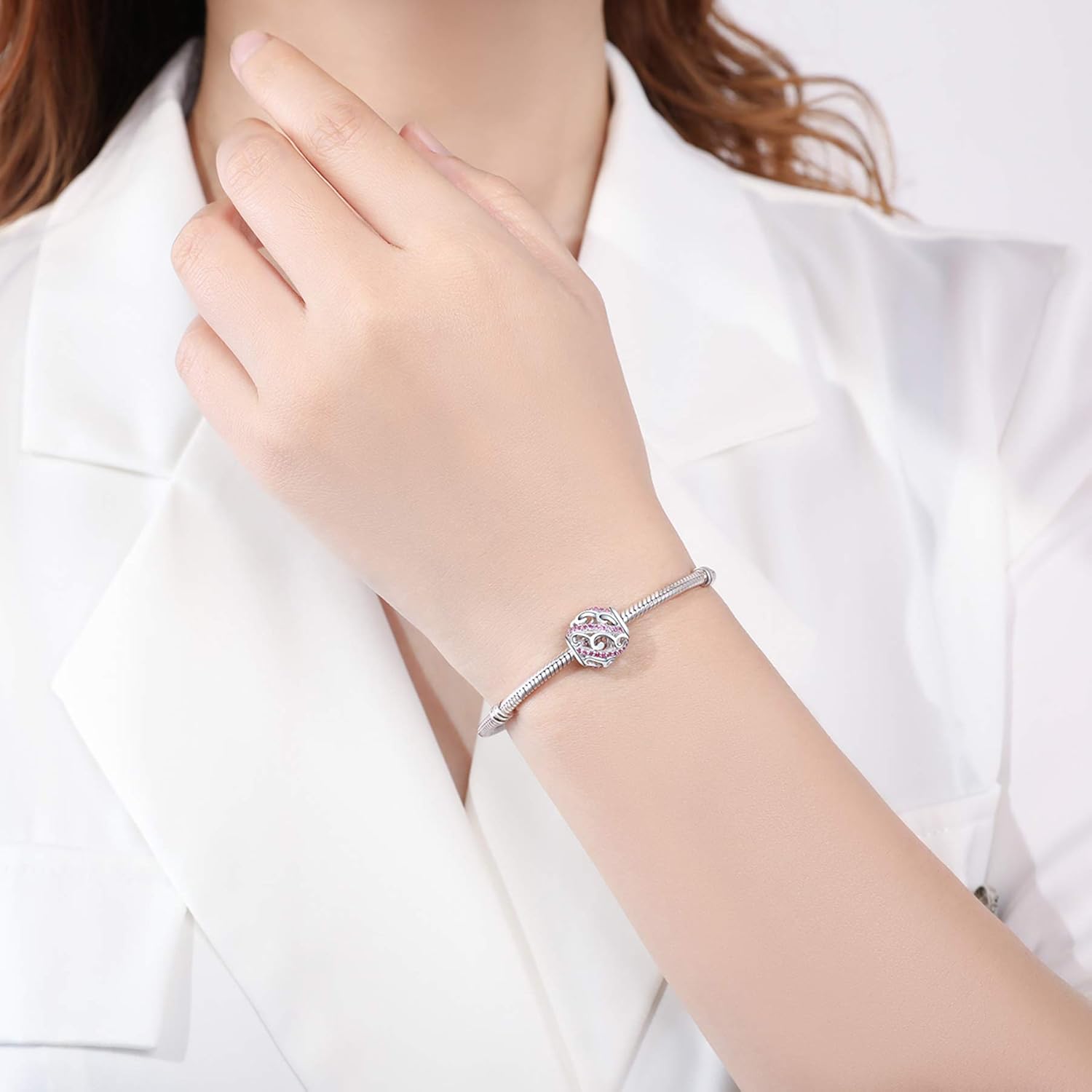 925 Sterling Silver Sunflower Charms Fit Pandora Charms Bracelet Forever In My Heart Fit Wife Mother's Day Christmas Birthday Gift - Image 3