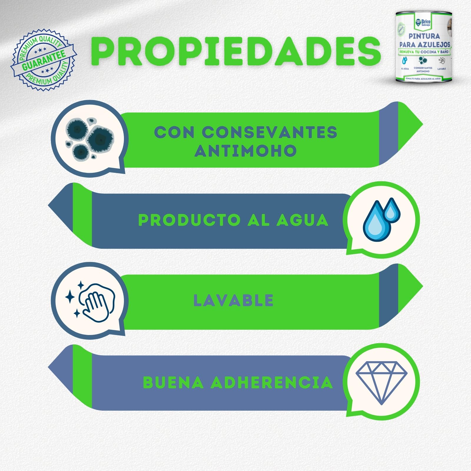 Pintura para Azulejos Cocina y Baño al Agua MATE | Sin Imprimación | Lavable | Gran dureza (Moreno, 750 ML)