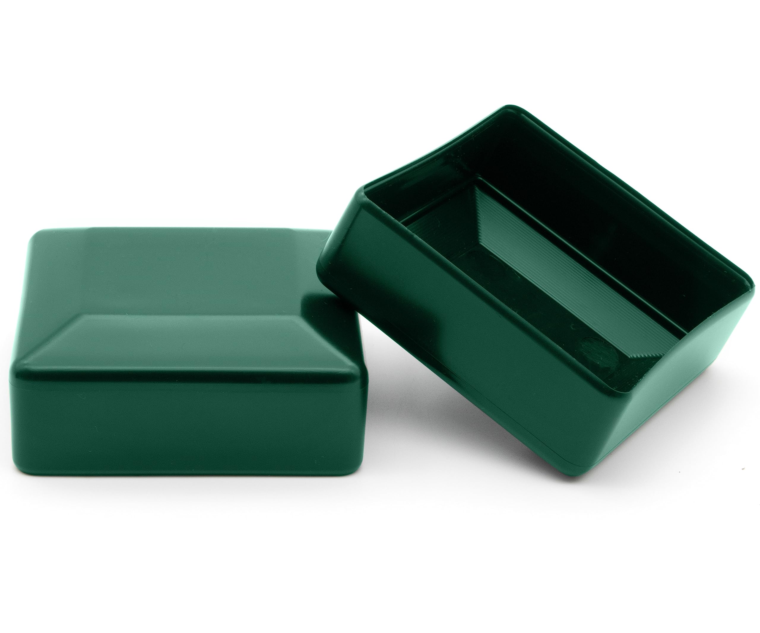 Enkotrade 4 tappi per recinzioni verdi per dimensioni esterne 70 x 70 mm, tappi per tubi in plastica di alta qualità, piramide, quadrati, per pali di recinzione, per recinzioni