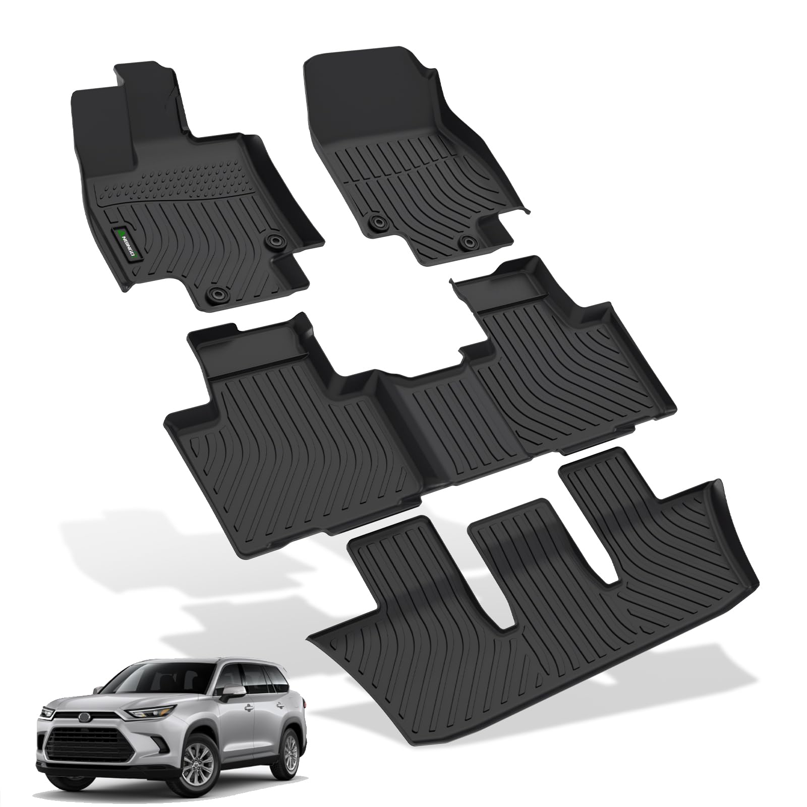 ToughPRO All-Weather Floor Mats – Front Pair – Fits Toyota Highlander 2004-2007 – Black Custom Fit