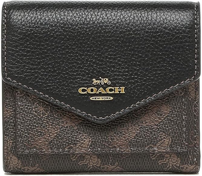 Amazon | [コーチ] 三つ折り財布 ミニ財布 ブラック ブラウン