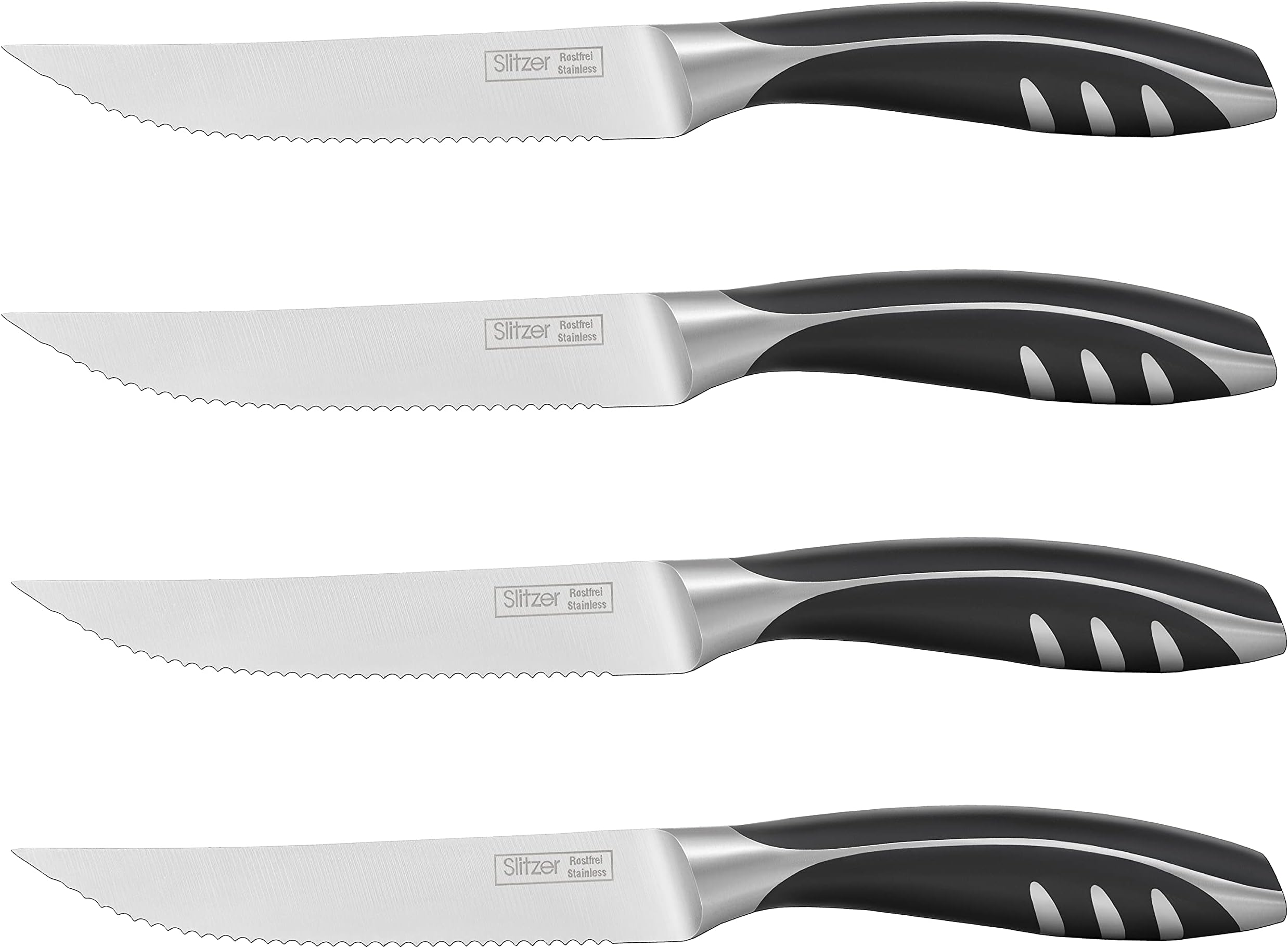 Slitzer Germany Steak Knife Set 4 Piece Stainless Steel Kitchen Knife Set