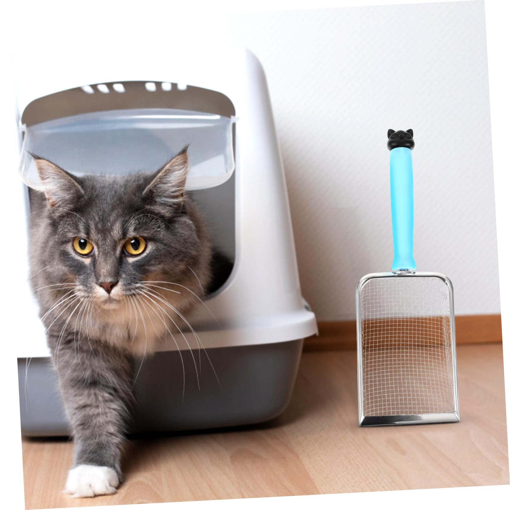 VANZACK 5pezzi Metal Cat Litter Scoop Inossidabile Antiaderente Attrezzo per Pulizia Lettiere per Design Filtrato La Rimozione Rapida Feci e