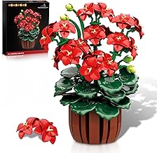 HOGOKIDS Blumen Botanischer Geranien-Bausatz - 548-teilig künstliche BonsaiPflanzen Dekoration Hause im Büro Ausstellungsblöcke Spielzeugblumen Topfbasteln Geburtstagsgeschenk für Erwachsene Frauen