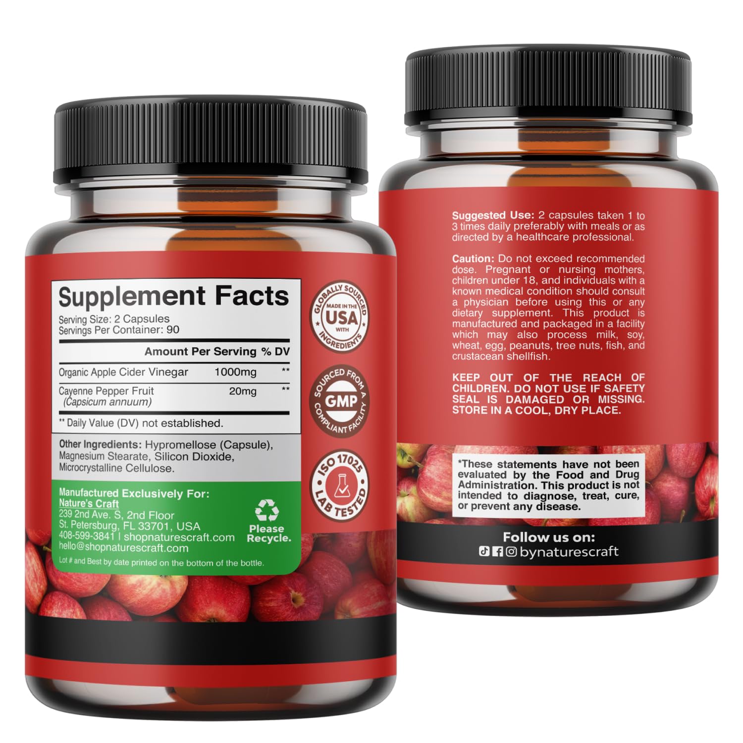 Apple Cider Vinegar Capsules - Digestive and Gut Health Support - 180 Count — Amazon image 8
