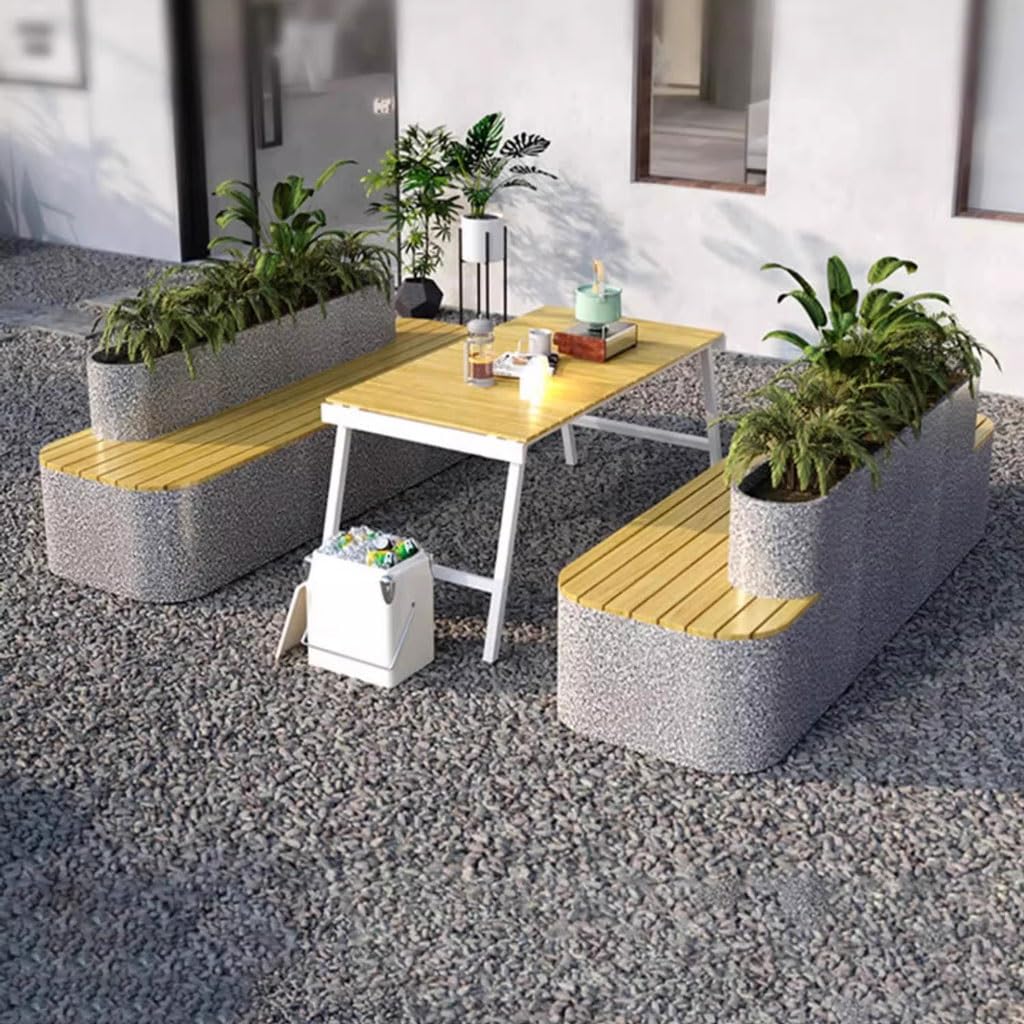 Zewnętrzne ławki ogrodowe kombinacje ogrodniczych imitacja ogrodników Terrazzo, ławki i rabaty na zewnątrz Ławka zewnętrzna (B 180 cm)