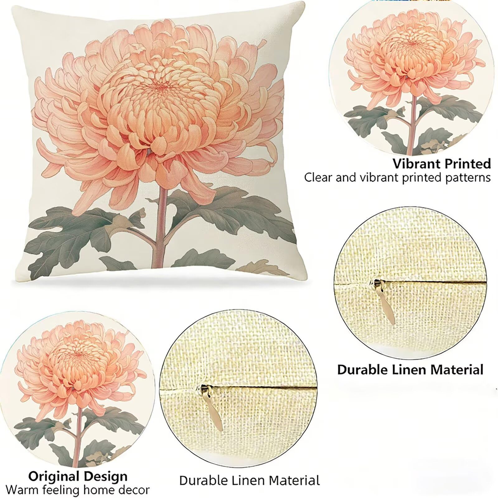 Generisch Outdoor Kissen Wetterfest 65x65cm Blume Dekokissen Kissenbezüge Botanischer Kissenhülle Sommer Sofakissen für Wohnzimmer Schlafzimmer Garten Dekorative 2er Set. P-1065
