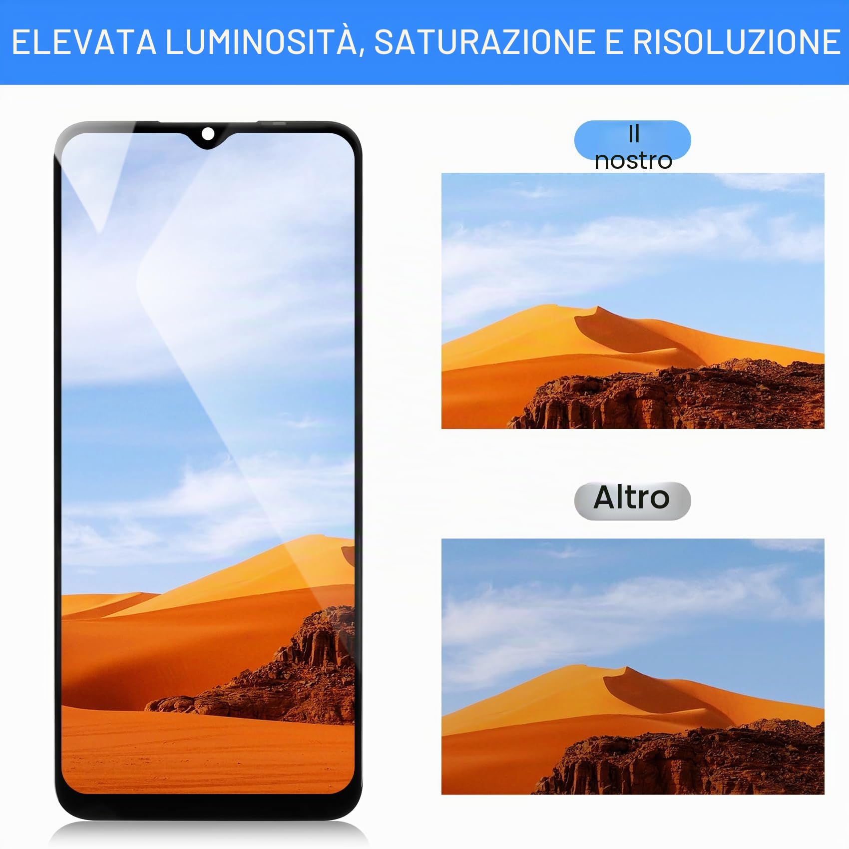 Schermo LCD TFT per Oppo A18 CPH2591 Schermo di ricambio per Oppo A18 Display LCD Digitizer Touch Assembly per OPPO A18 LCD Glass Repair Kit con strumenti (nero)