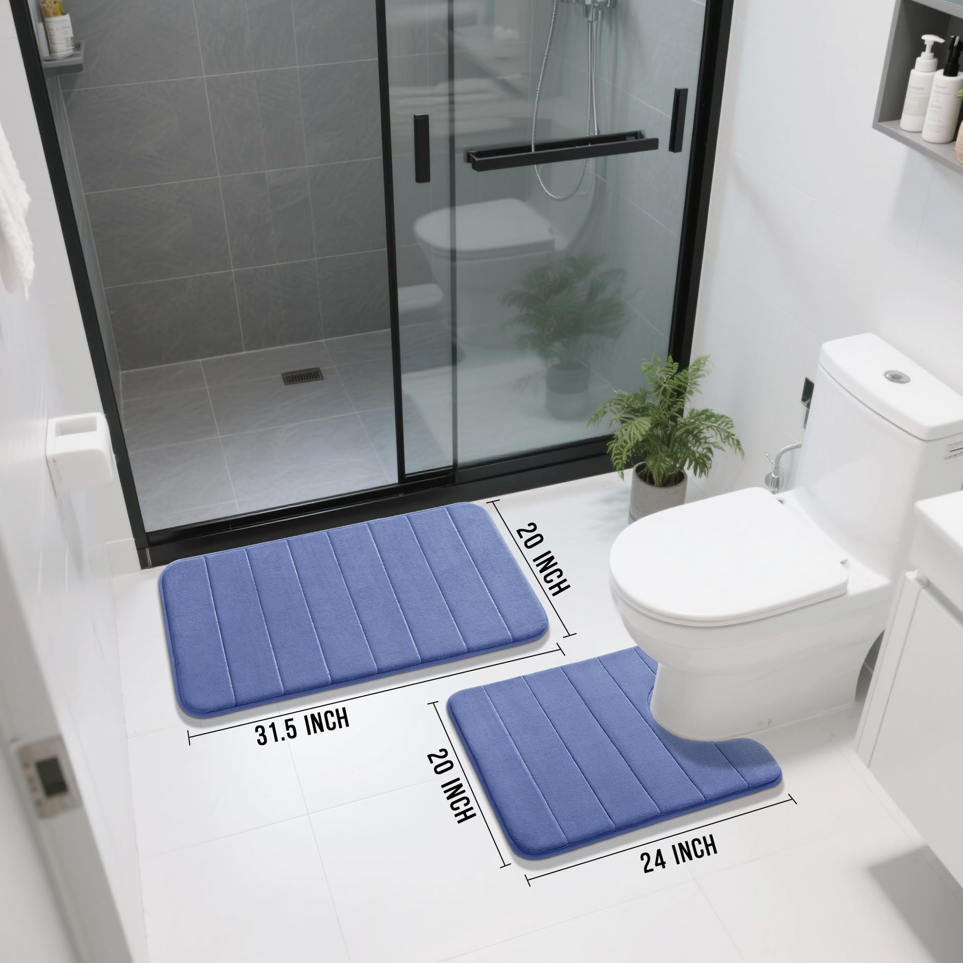 Yimobra Bath Rugs 31.5 x19.8 24 x20.4