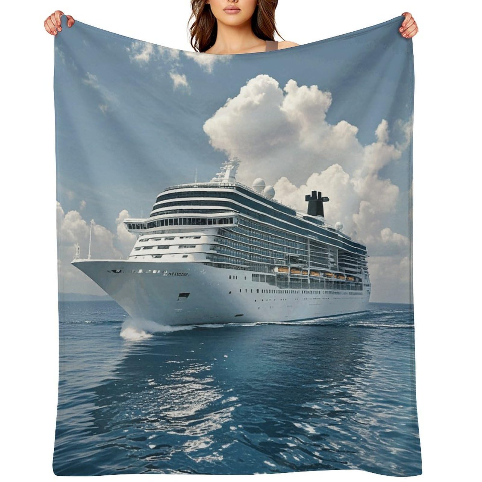 Cruise Ships Throw Blanket for Couch and Bed Super Soft Warm Lightweight Throw Blankets Cozy Fuzzy Flannel Blanket Personalized Decorative Blankets for Sofa Decor 30"x40"