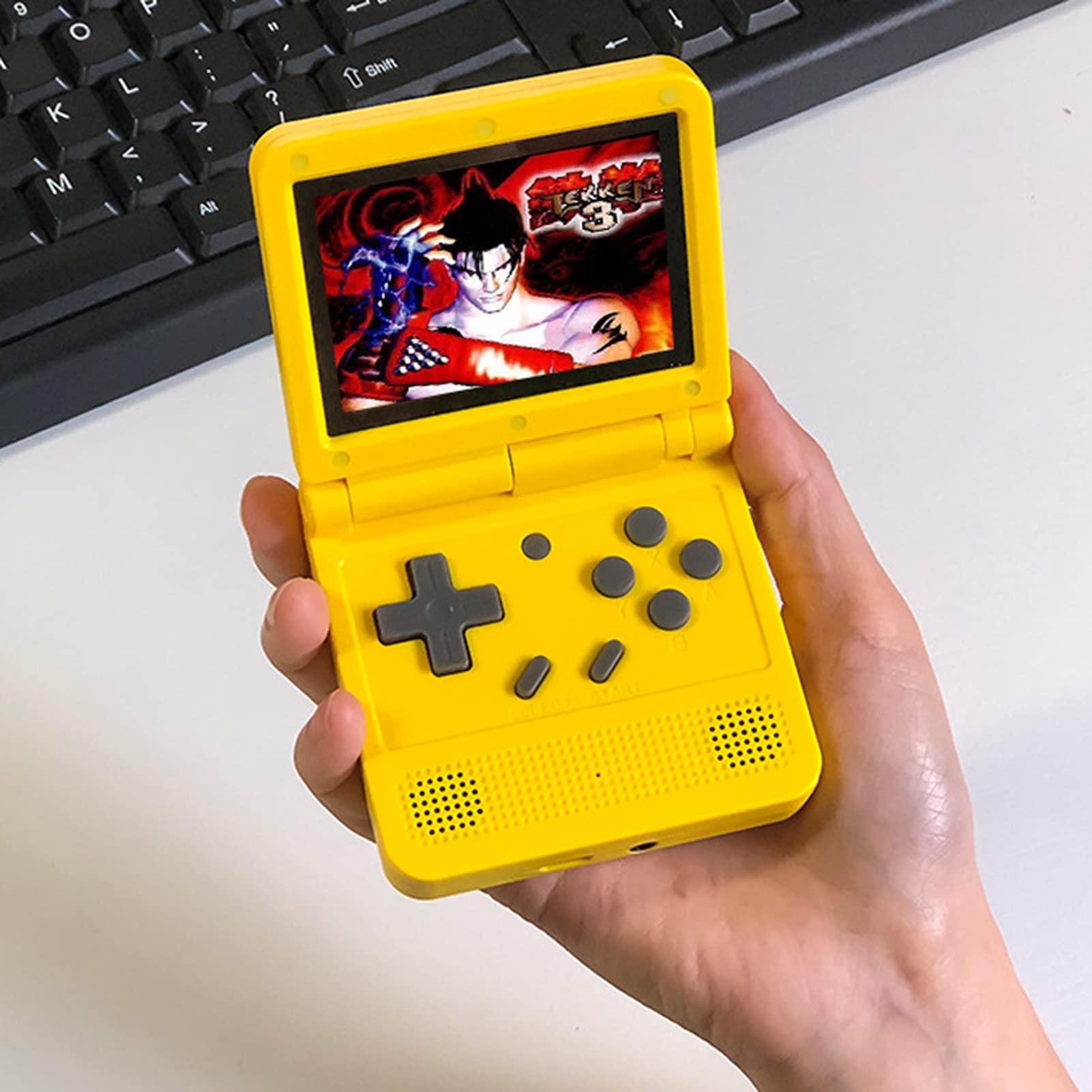 Amazon.com: LAPUTA Portable Handheld Game Console- 3" IPS Flippping-Type  Retro Screen Protect Rechargeable ABS Game Mini Console Player for Boys  Girls Adults (Yellow) : Toys & Games
