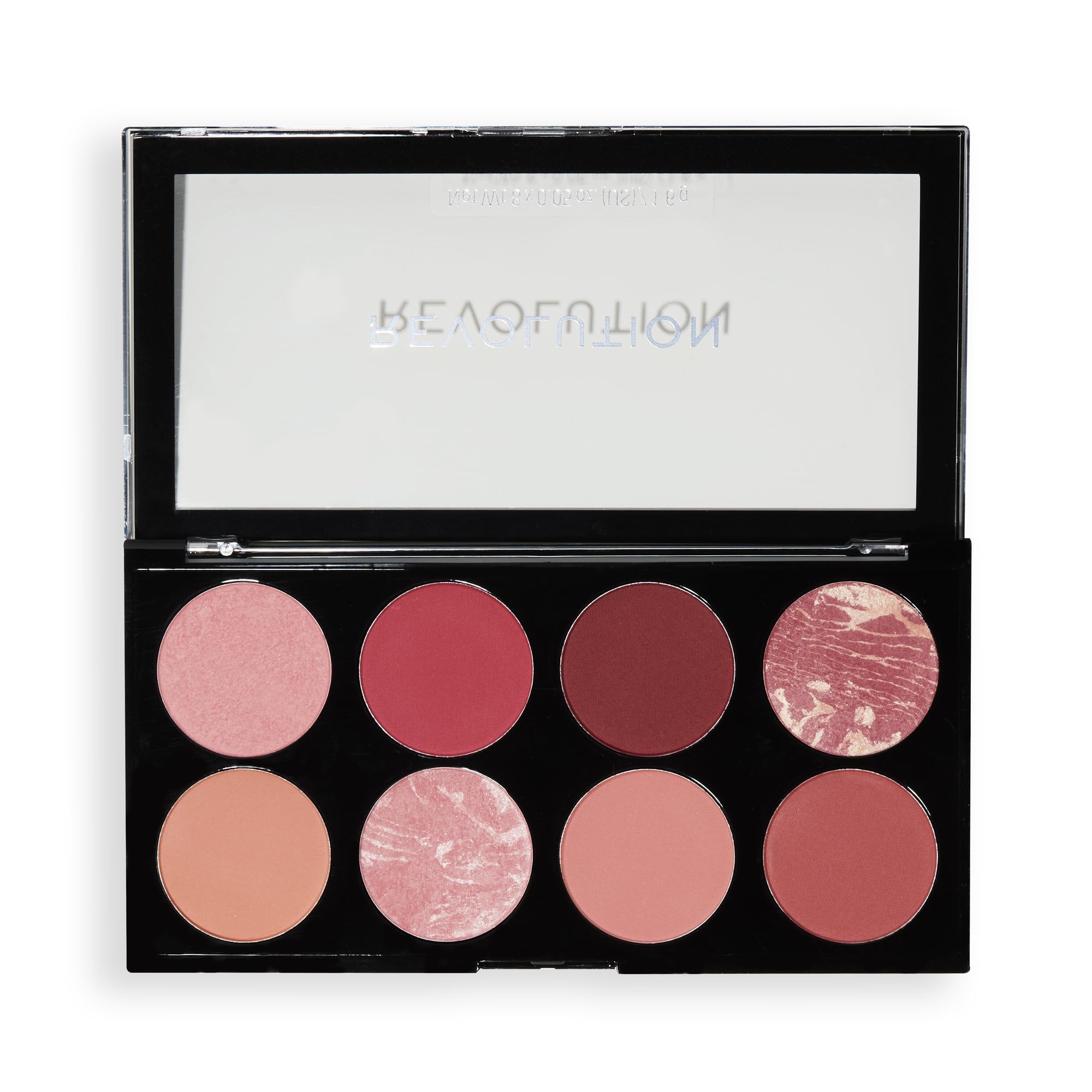 Revolution, Ultra Blush Palette, 8 Pigmented Shimmer & Matte Makeup Shades, Blendable Powder Blush Formula, Vegan & Cruelty-Free, Sunset Burst