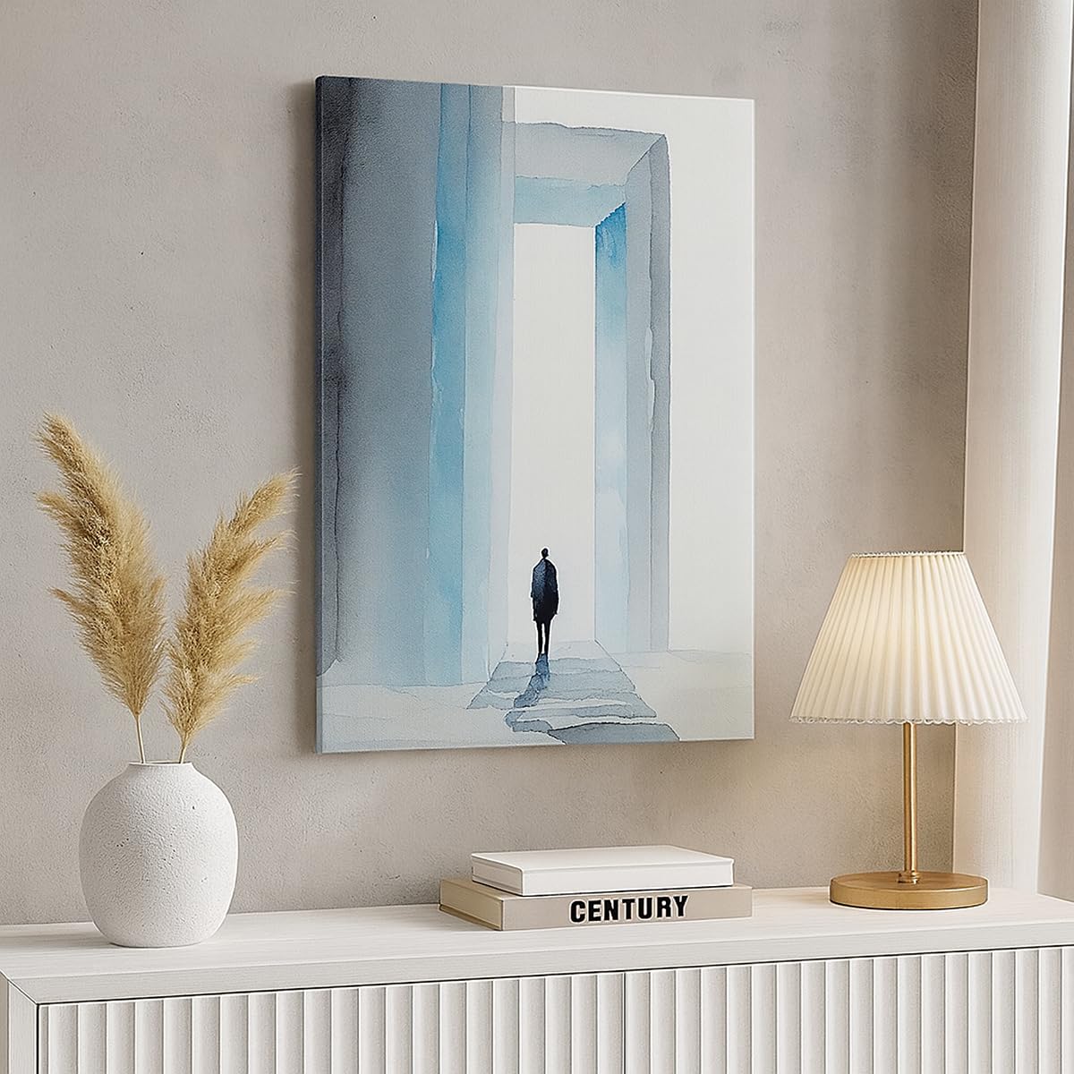 Lienzo Decorativo 80x120 cm Moderno Vertical Arquitectura Personas - 6238 | Cuadro sobre Lienzo Grande Arte mural Decoración del Hogar Salón Dormitorio Cocina sobre Lienzo Cuadros de Pared Estilo