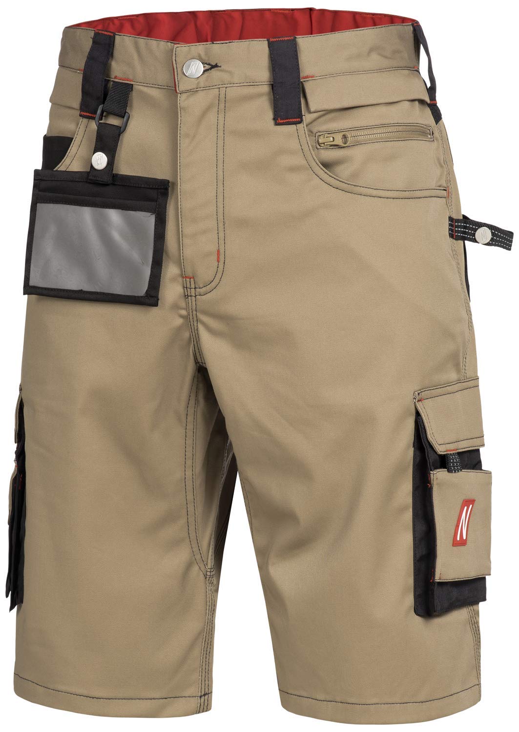 Nitras Motion TEX PRO FX Arbeitshose Kurz - Khaki/Schwarz Größe 66