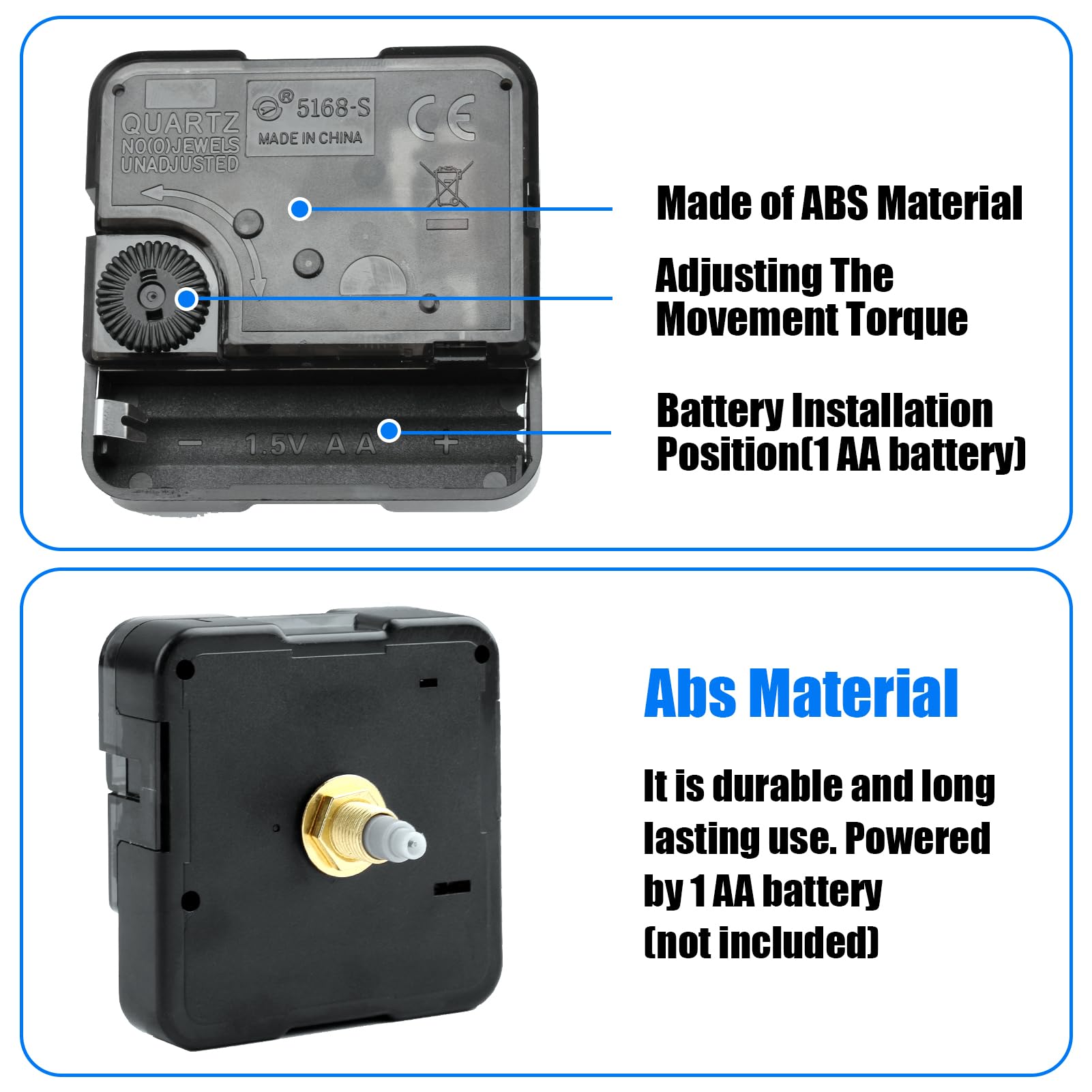 Leises Quarzuhrwerk Für Wanduhren - 5 Wellenlängen, Einfache DIY Installation
