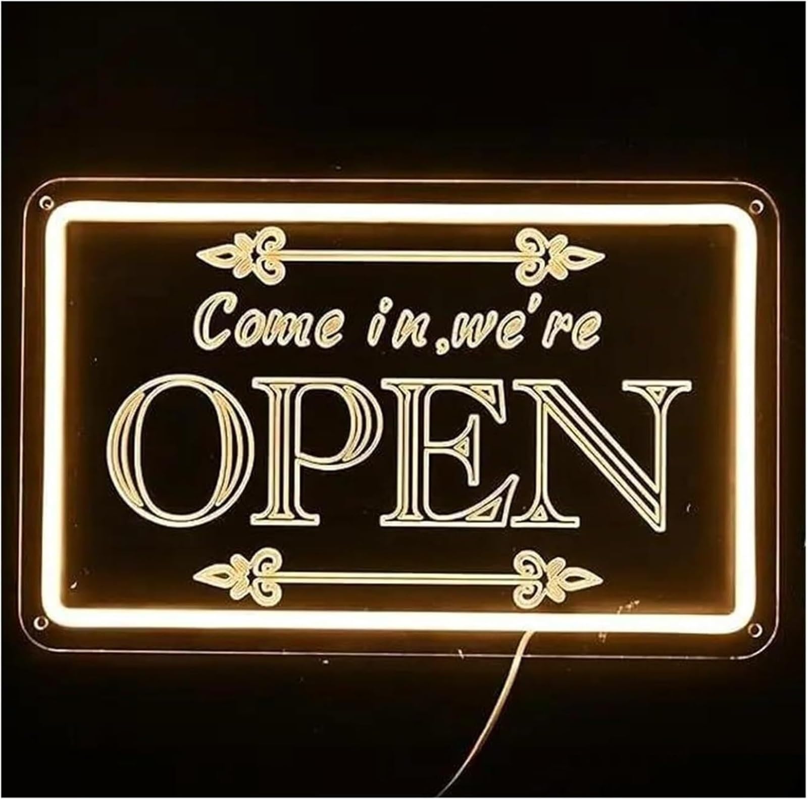 Wexxaii neon Light Sign Neon Sign LED Open, with Dimmer, Adjustable Brightness, for Shops, Cafes, Restaurants 38.5x23.9cm