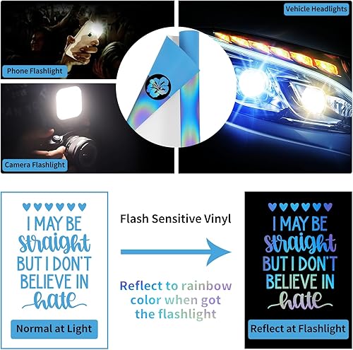 Miniatura 3 de AHIJOY Vinilo reflectante permanente de 12 pulgadas x 5 pies, vinilo adhesivo azul para tazas, manualidades, letreros, álbumes de recortes, letras,