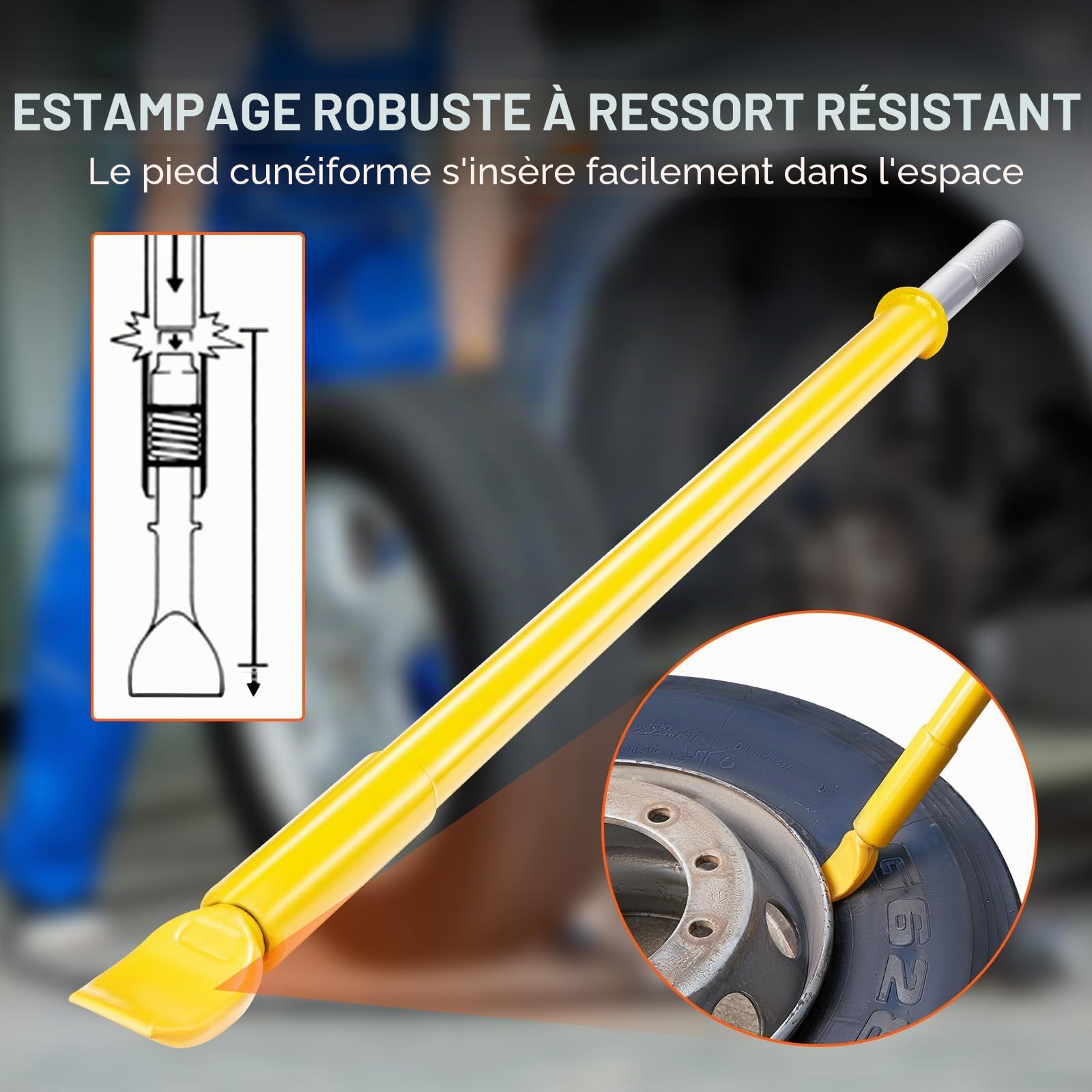 VEVOR Démonte-Pneu à Marteau Coulissant 117,5 cm Détalonneur de Pneu en Acier Léger et Portable Décolle Pneu Manuel pour Décoller Facilement Le Pneu de la Jante sans Dommage Voiture Atelier Garage
