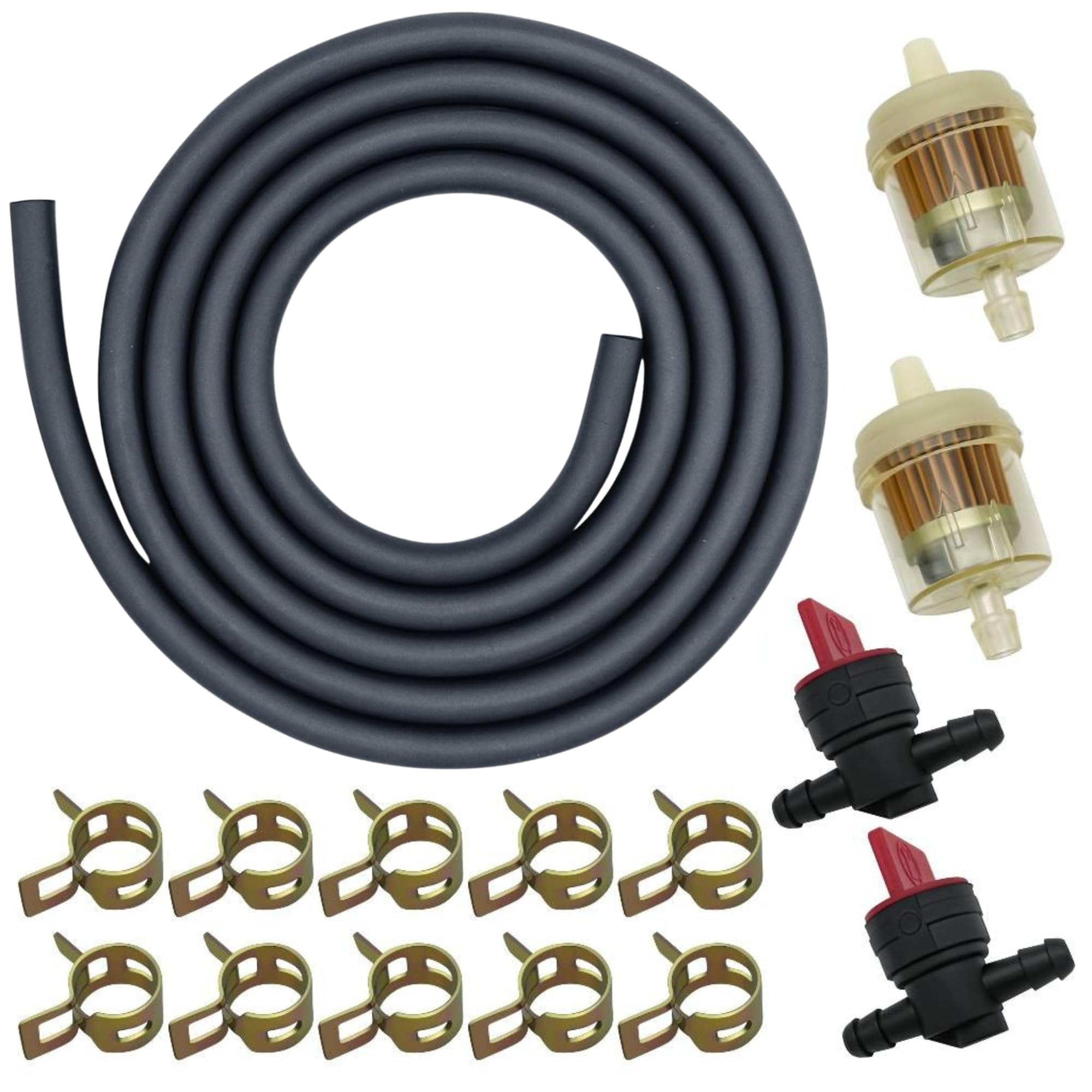 Amazon.com: STRONGTHIUM 1/4 in Gas Fuel Line Hose with Clamps