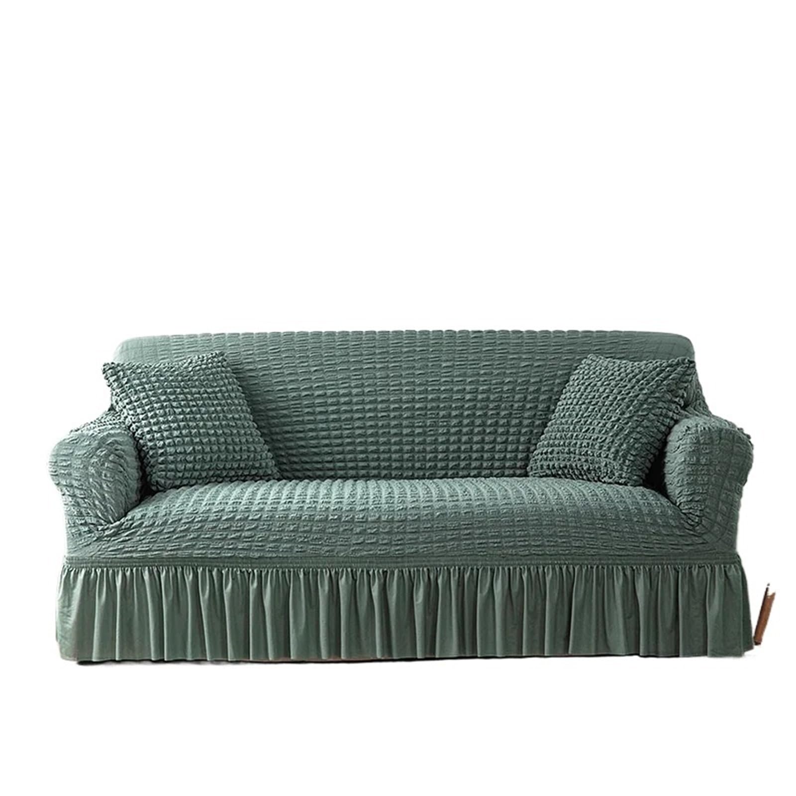 SUBLXPoten Sofa Cover with Skirt Sofa Slipcover with Skirt Easy Fitted Cover for Living Room Couch Washable Elastic(Color 10,L 170-230cm)
