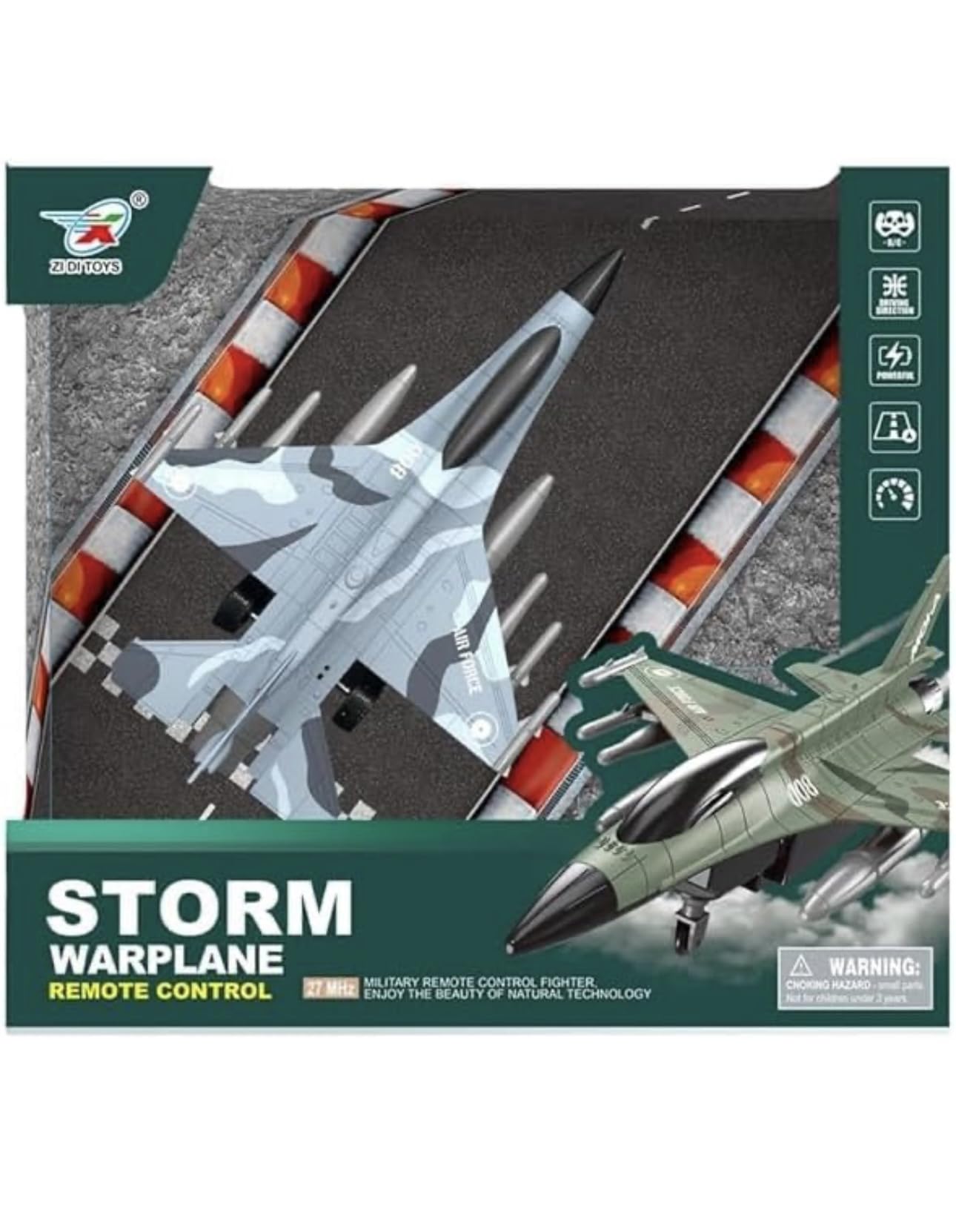 richtots Premium Storm Warplane Remote Control Fighter Plane RC Jet Mig Military Aircraft 2.5GHz 4Channel Remote Aeroplane Toy.Runs On Ground Do Not Fly Random Color - Image 4 thumbnail