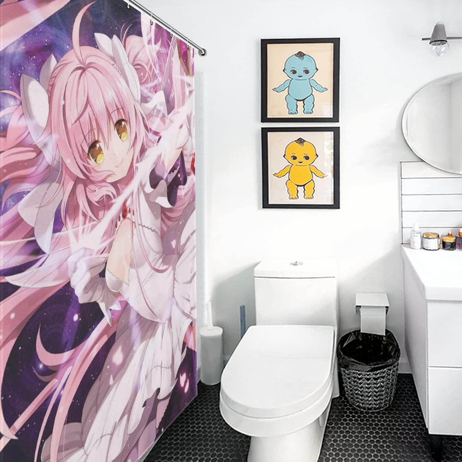 Amazon｜魔法少女まどか☆マギカ シャワーカーテン アニメ柄 防