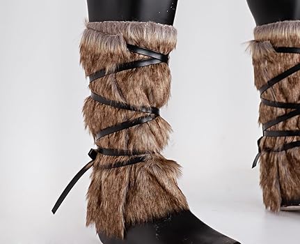 Amazon.com: Joukavor Viking Fluffy Leg Warmers Furry Faux