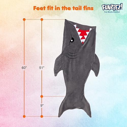 Miniatura 4 de Silver Lilly Manta de cola de animal manta de saco de dormir de animales de felpa para niños tiburón gris Azul / Patchwork, forro polar verde con