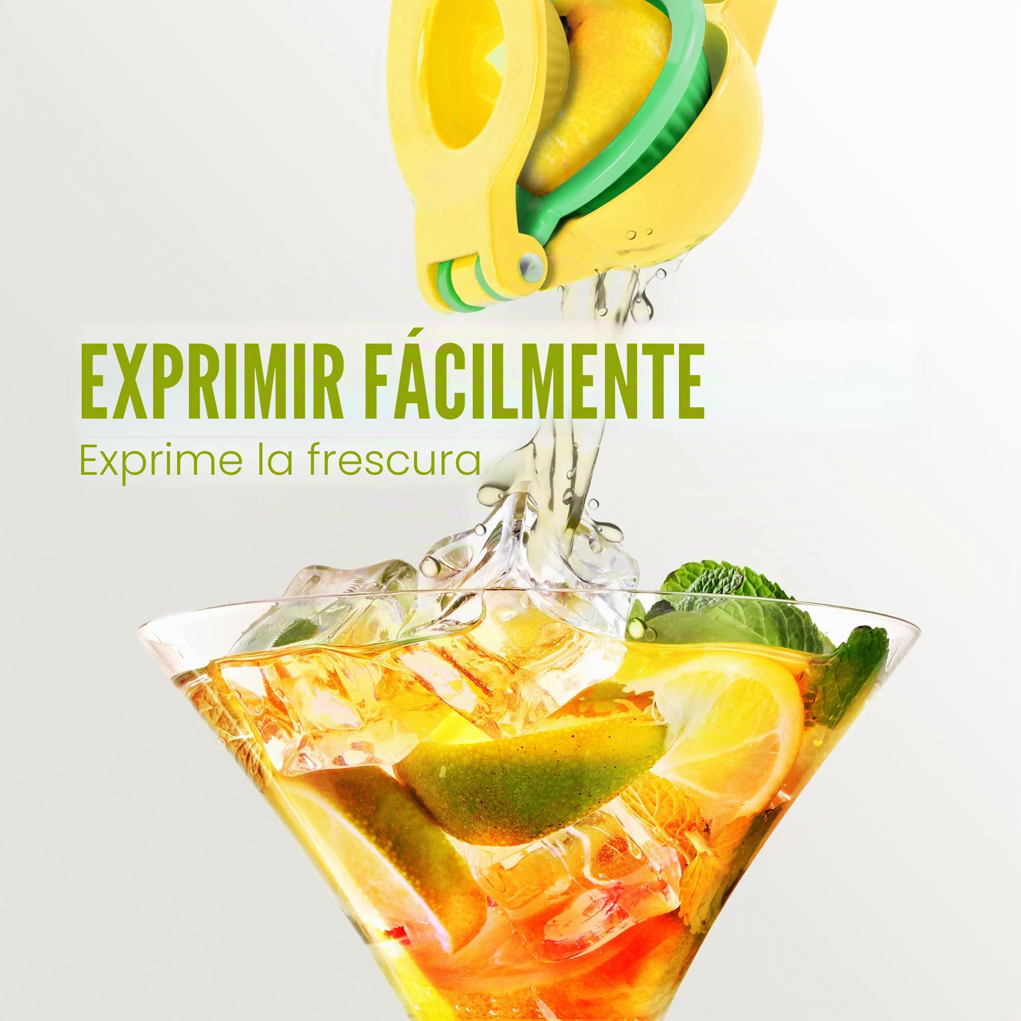 Exprimidor de Limones Manual 2 en 1 Zulay Metal - Máxima Extracción, Fácil de Limpiar - Amarillo/Verde