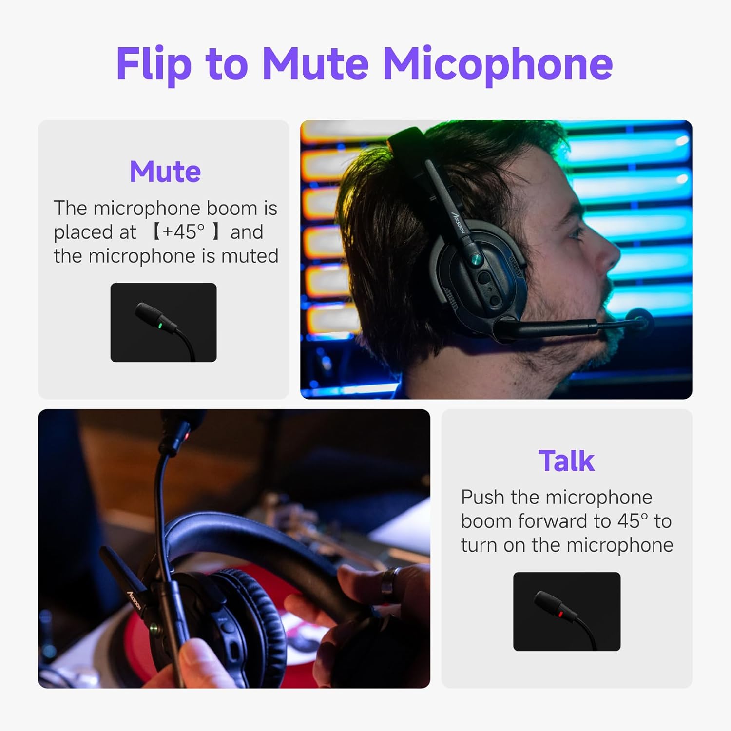 Flip-to-mute microphone functionality