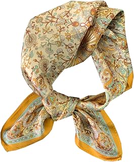 Women's Square Neck Satin Silk Scarfs Head Scarf Satin Silk Feeling Scarf Sleeping Hair Wrapping Night 27.5"