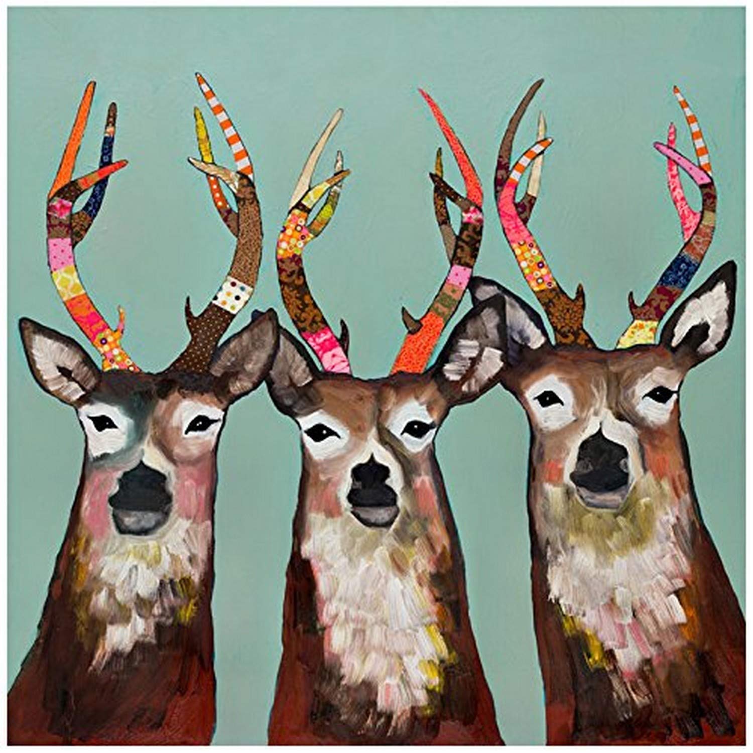 GreenBox - Designer Deer 14x14 Canvas Wall Art, by Eli Halpin