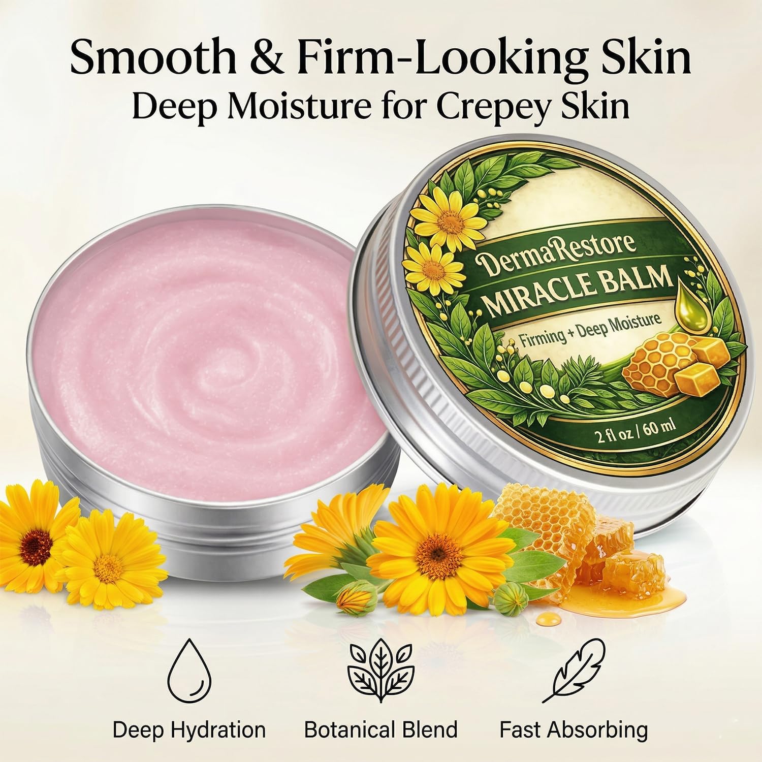 Minnah Dermarestore Miracle Balm, Natural Ingredients, Comfortable Balm for Legs, Arms, Back, Moisturizing & Hydration, Gentle and Skin-Friendly