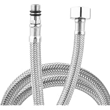 Pack of 2 Kitchen/Basin Monobloc Mixer Tap Connectors Flexible Pipes Tails British Standard Pipe M10 x1/2 Fitting 400mm Long 400mm