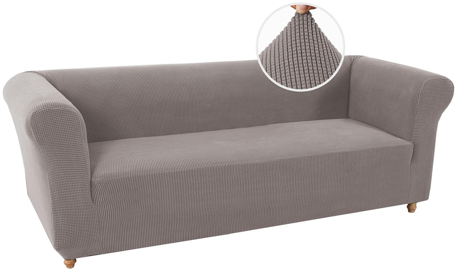 Wjhdwyd Taupe Chesterfield Stretch Sofa Cover Non-Slip Stain Resistant Stretch Sofa Slipcover 3 Seater Sofa Cover With Armrests Super Soft Fabric(,3 Posti)