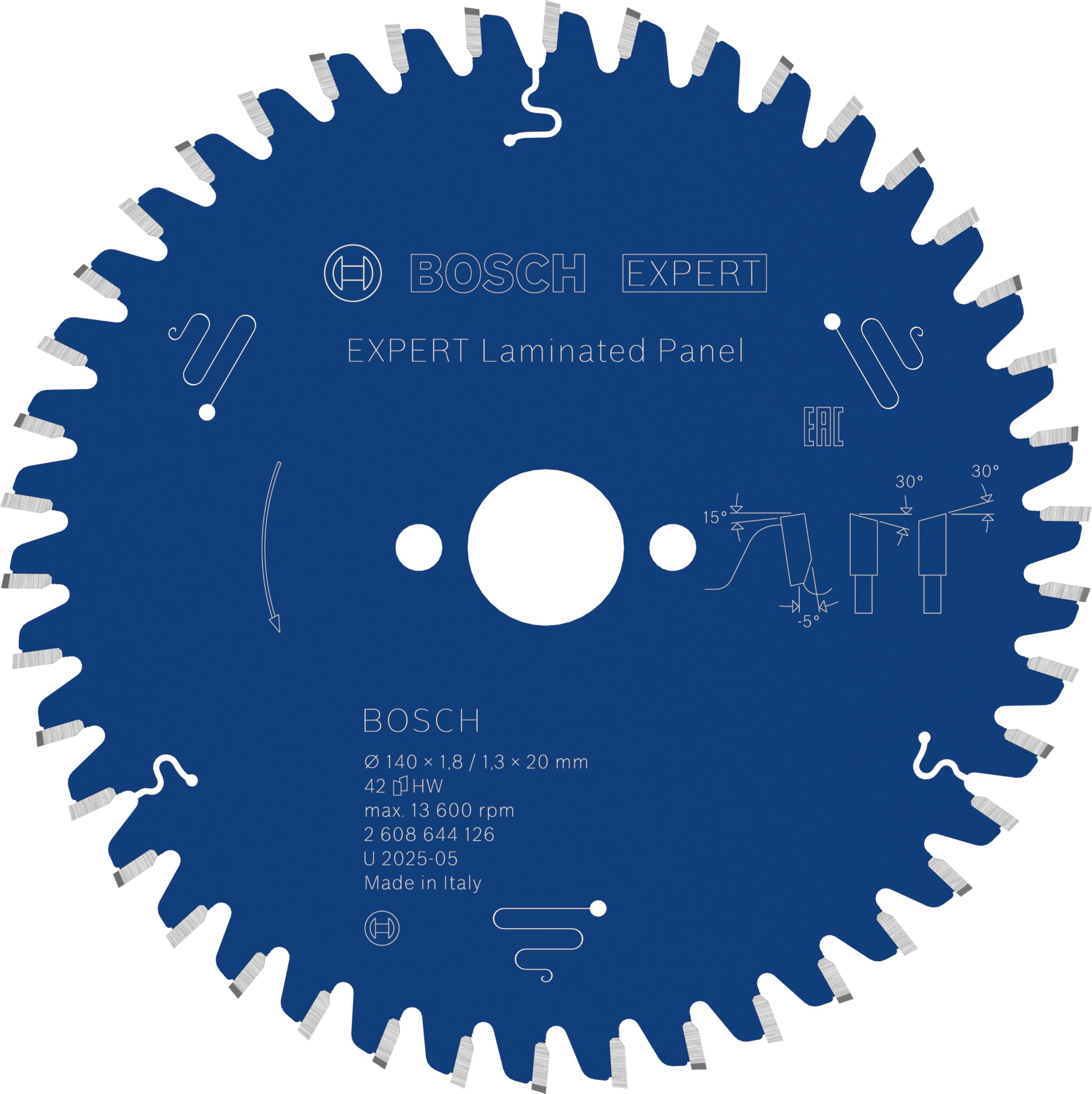 BOSCH ACCESORIOS 2608644126 - Disco de sierra circular CSB Expert LaminatedPanel: 140x20x42D