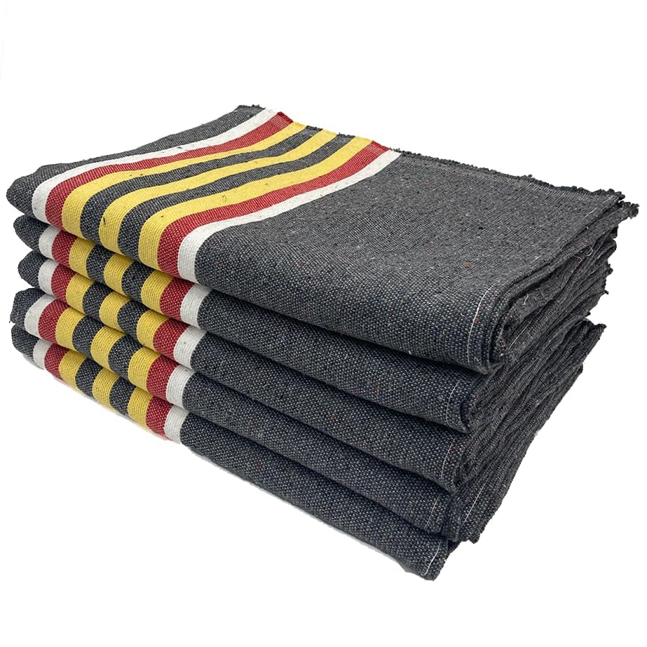 LNT Los nuevos textiles – Manta gruesa protección muebles mudanza, transporte/almacenamiento 150x200 cm – 410 gr/m² manta 100% textil reciclado. Fabricación francesa. Blanco Rojo Amarillo, 5)