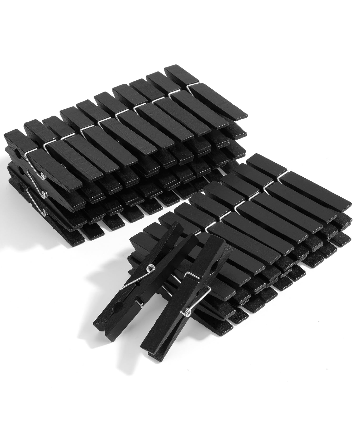 Mr. Pen Wooden Clothes Pins, 50 Pack, 2.9 Inch, Black, Rust Resistant, Classic Style