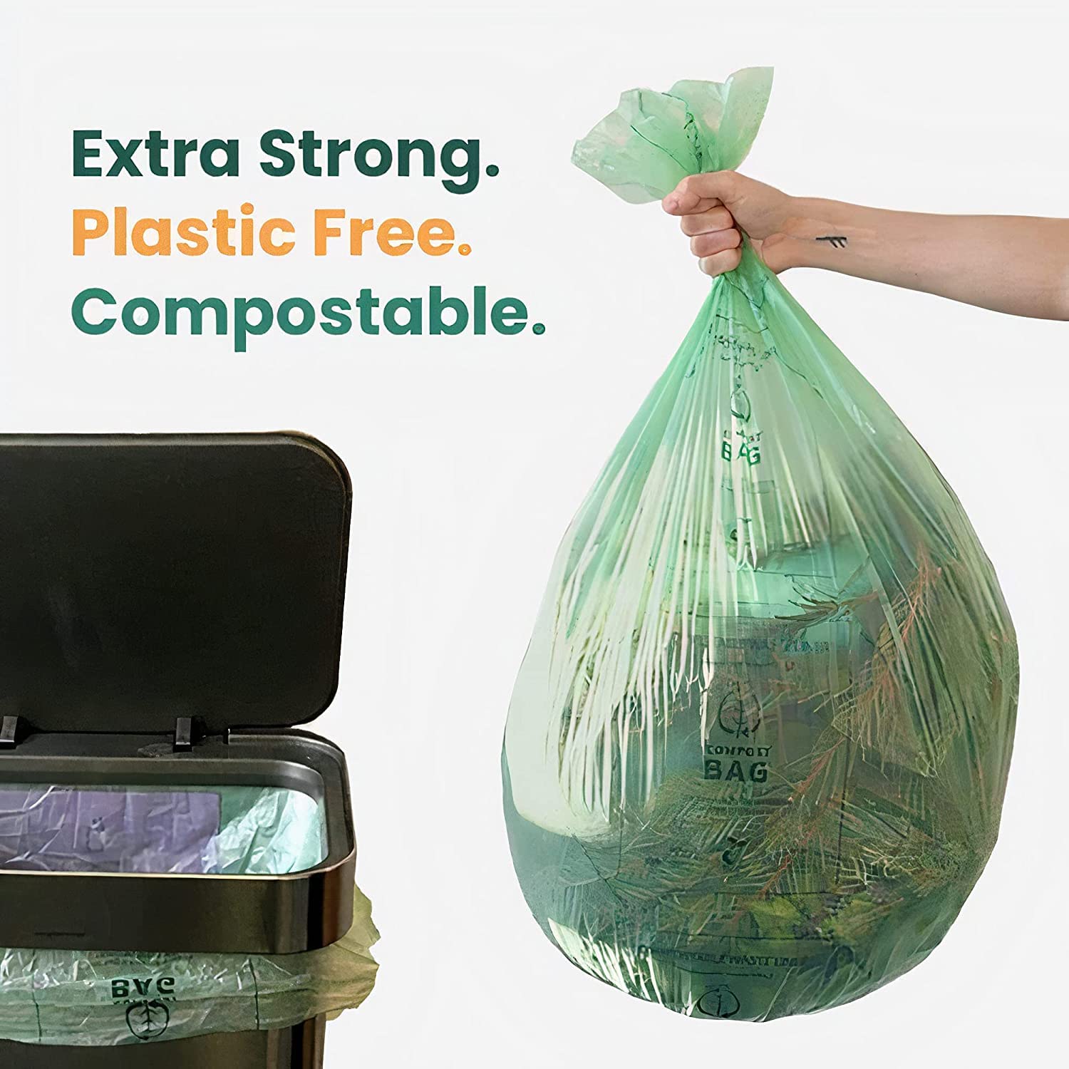 The Compost Bag Company - 25 Sacchetti Compostabili Da 25 Litri - Biodegradabili 100% Amido Di Mais Per Rifiuti Organici - Adatti Per Contenitori Rifiuti - 4