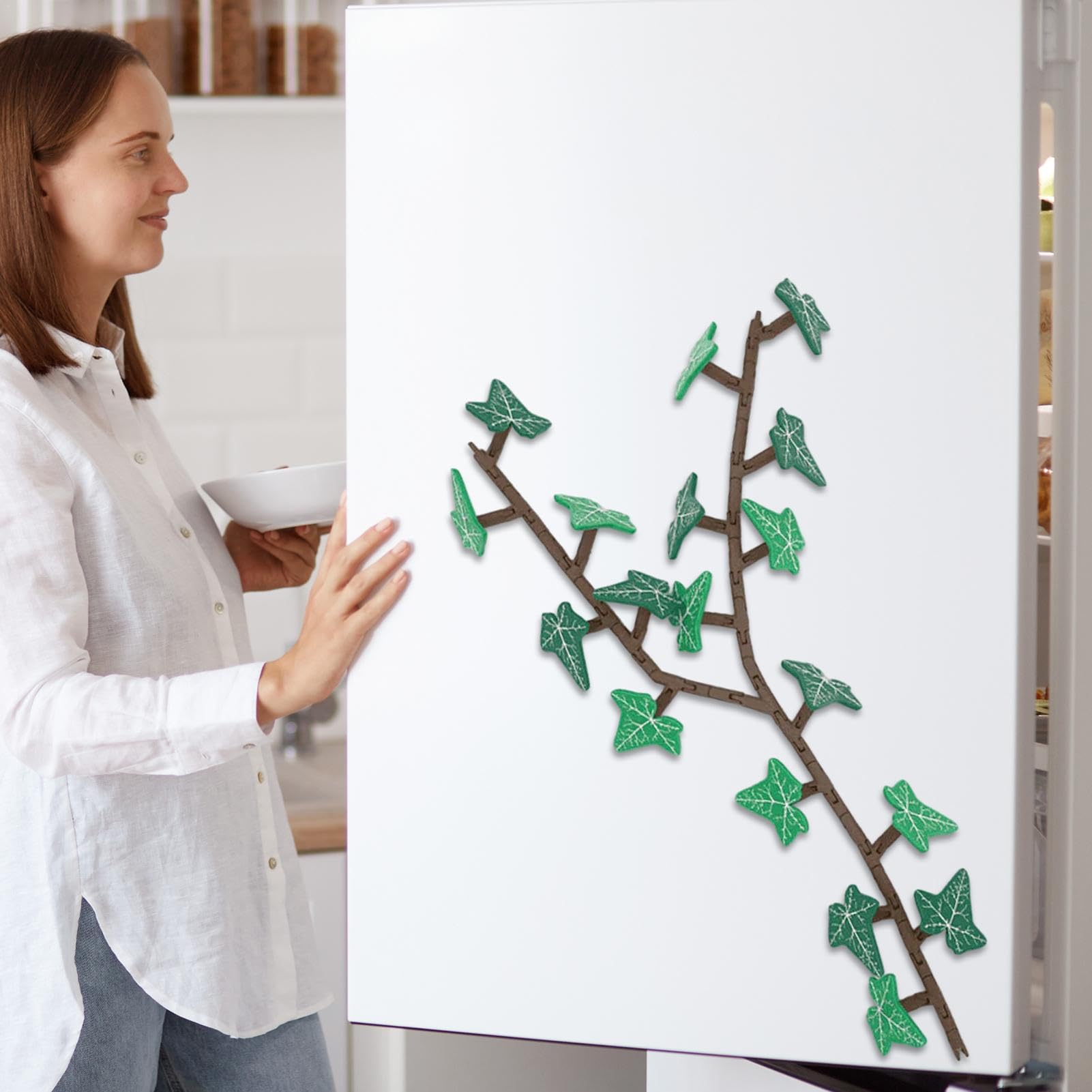 Imanes Nevera Hiedra, Imanes para Refrigerador con Diseño De Plantas De Hiedra, Imanes De Hiedra con Tallos Articulados, Decoraciones Magnéticas Creativas para Los Amantes De Las Plantas
