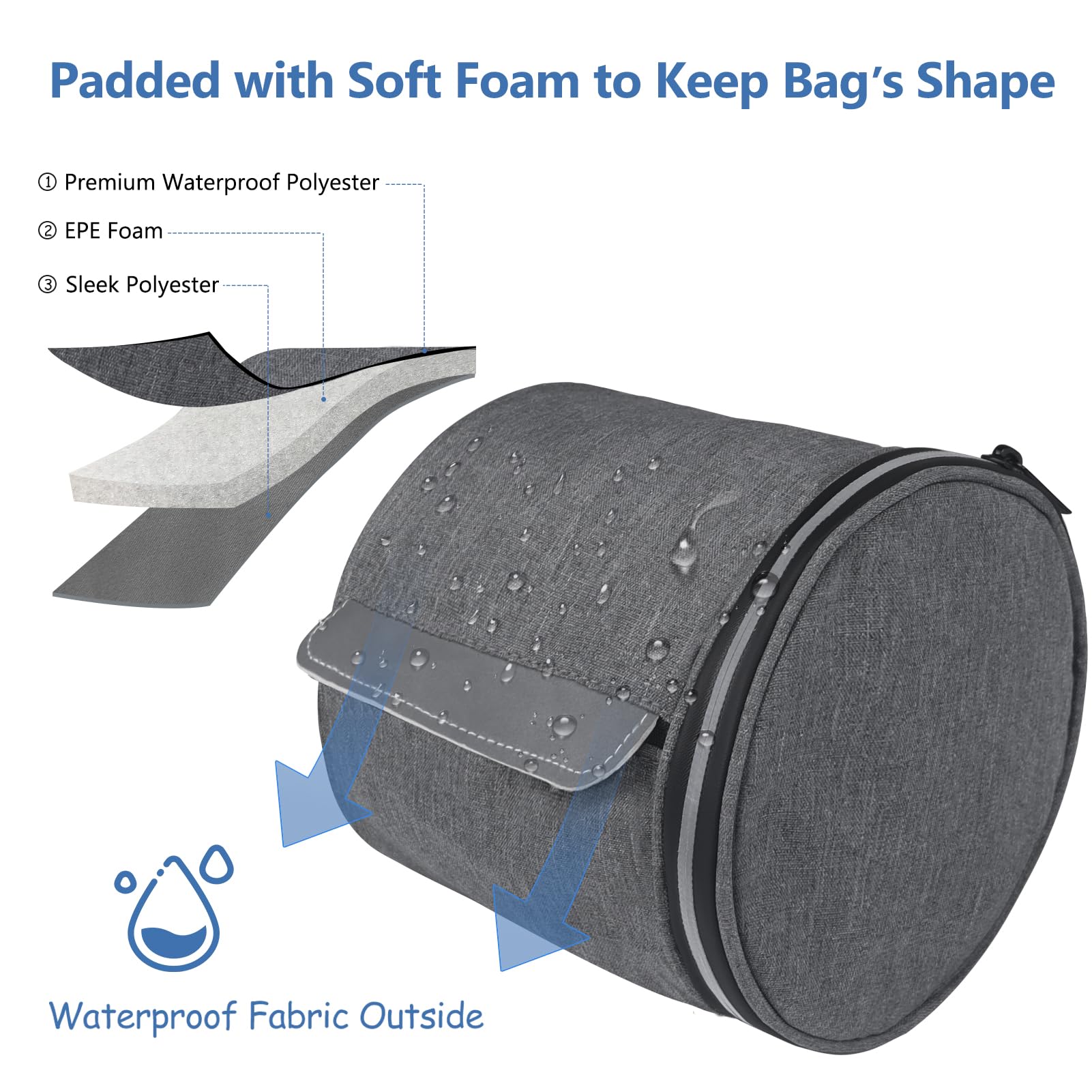 Soporte de papel higiénico colgante a prueba de gatos, contenedor de papel impermeable y portátil con correa ajustable, organizador de pañuelos reutilizable para camping, baño, cocina, viajes, gris 4