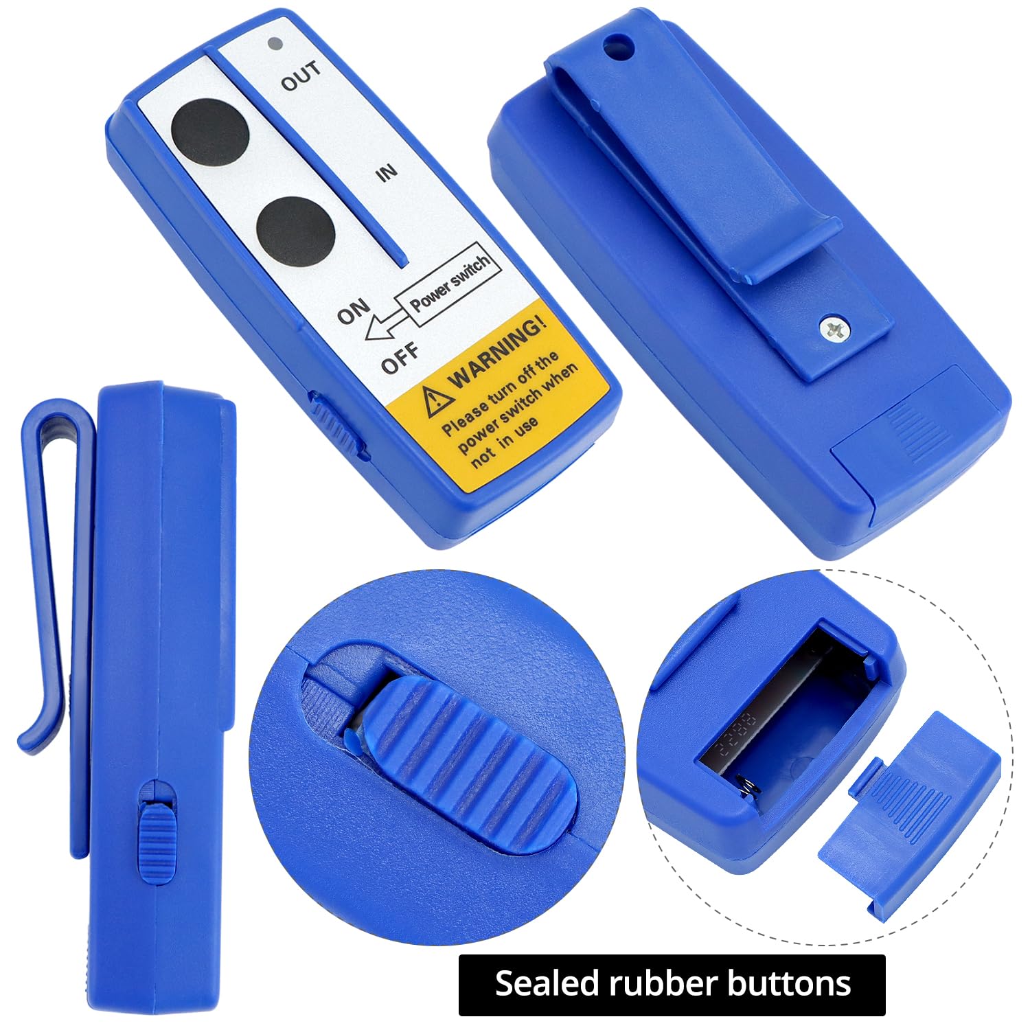 QWORK® Telecomando per verricello, radiocomando verricello elettrico, portata 30-70 m, 12V, batterie non incluse