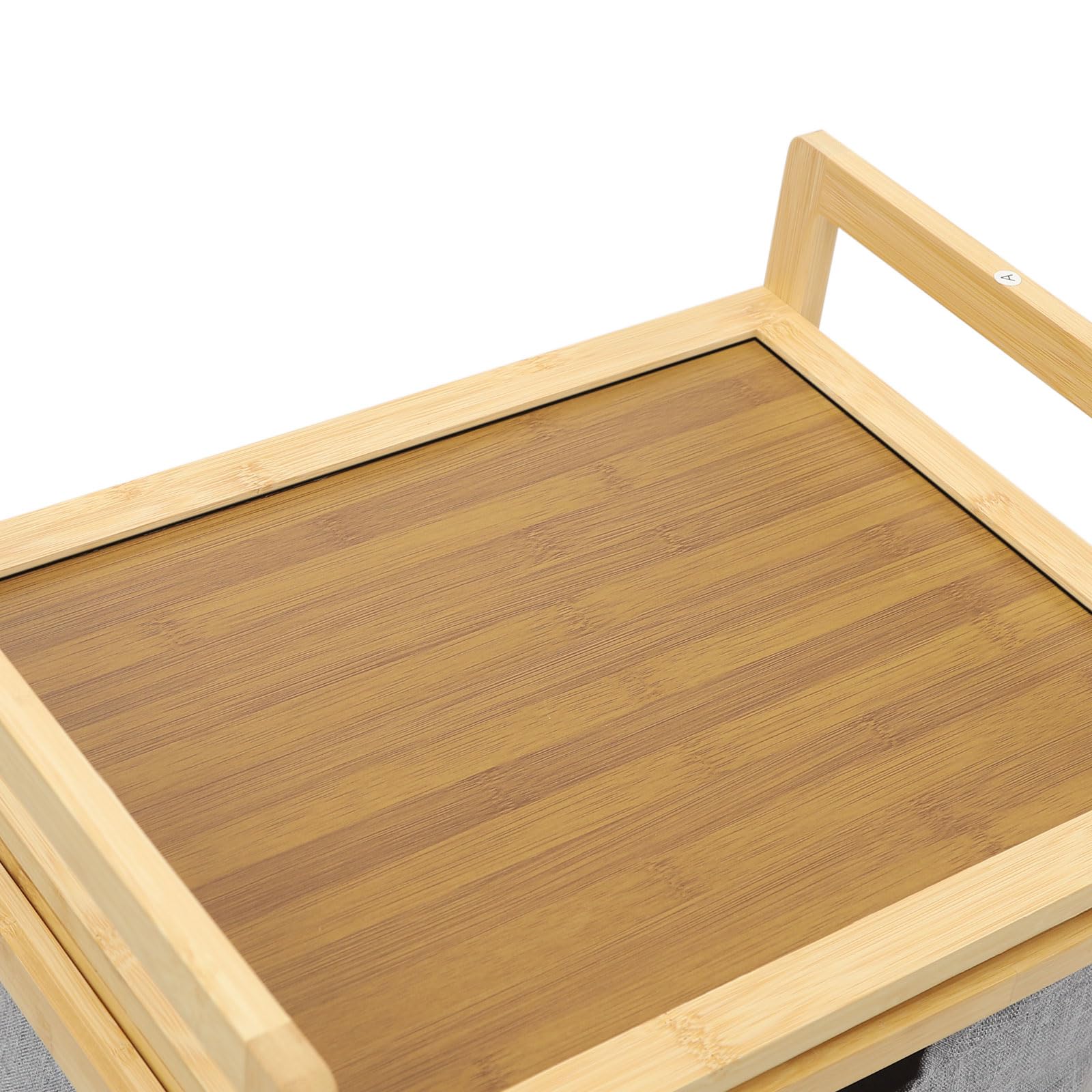 Étagère en bambou - Panier à linge à 3 compartiments - Panier à linge vertical - 44 x 33 x 96 cm - Organiseur de linge avec paniers à linge - Pour salle de bain et chambre à coucher