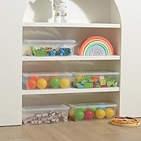 Vista 6 de novelinks Paquete de 12 contenedores de almacenamiento de plástico de 6 cuartos con tapas, contenedores transparentes apilables con pestillos