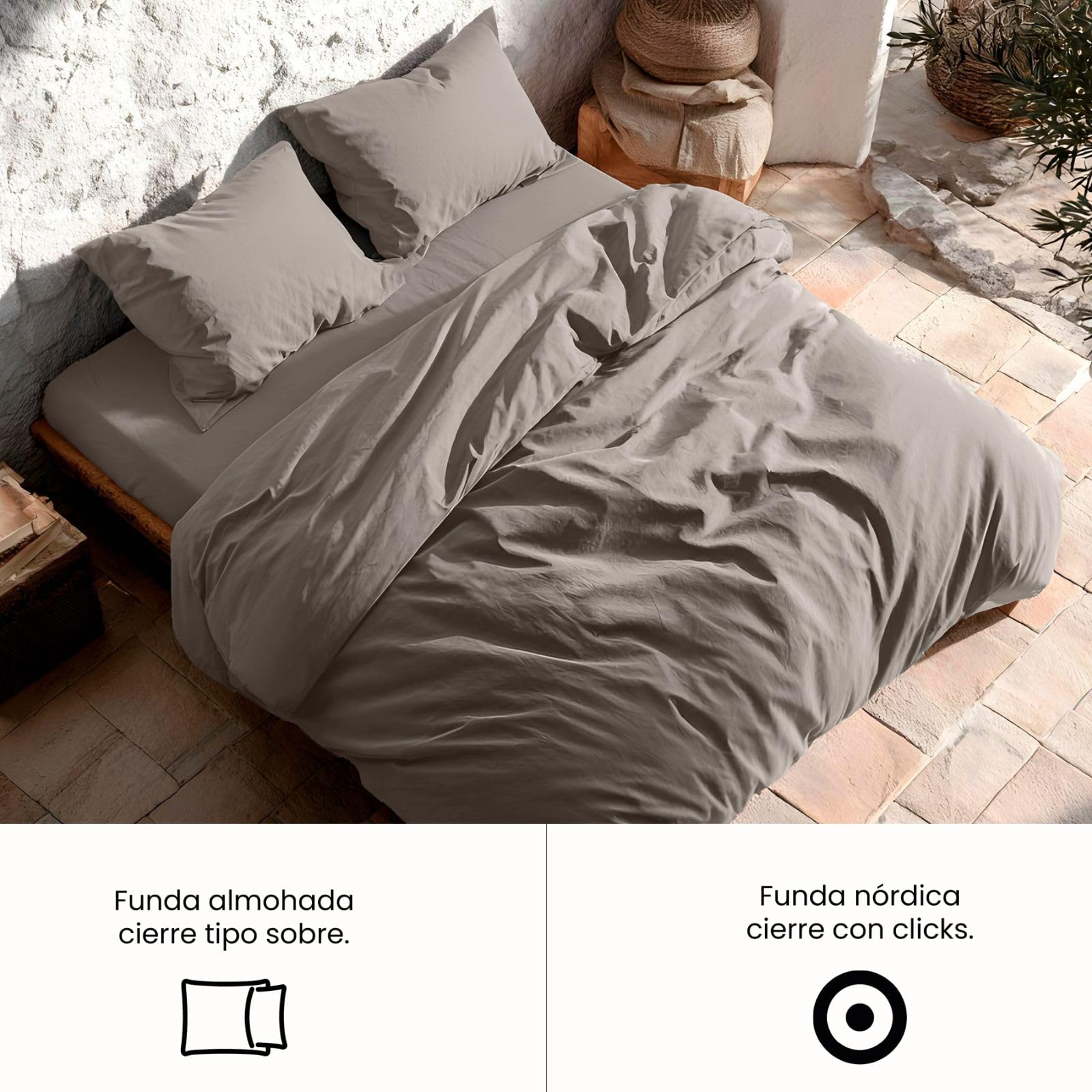 HOGARYS Sewa beddengoedset voor bedden met 150 cm (240 x 220 cm) met 2 kussenslopen (50 x 75 cm), 100% katoen (percal met 150 draden), turquoise