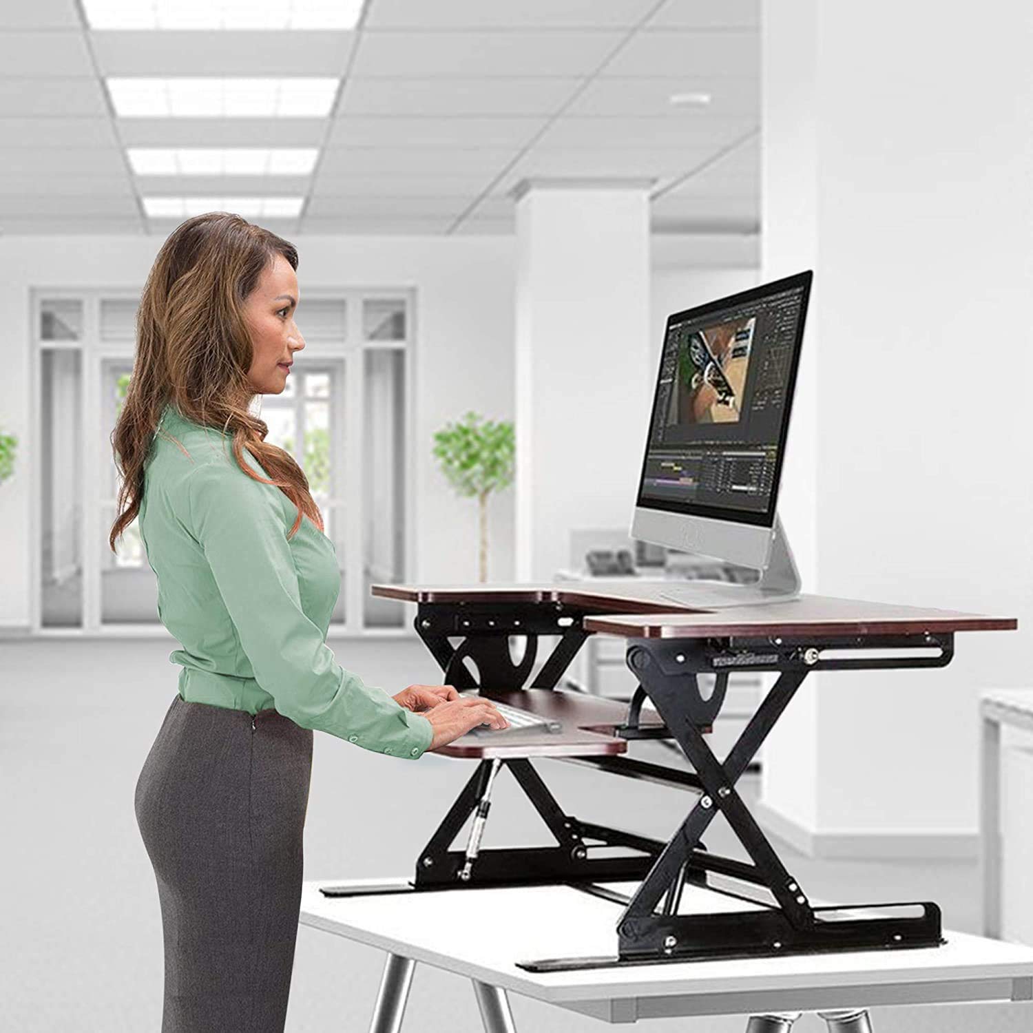 Buy Halter Stand Up Desk Converter for Laptop, Dual Monitor and Laptop
