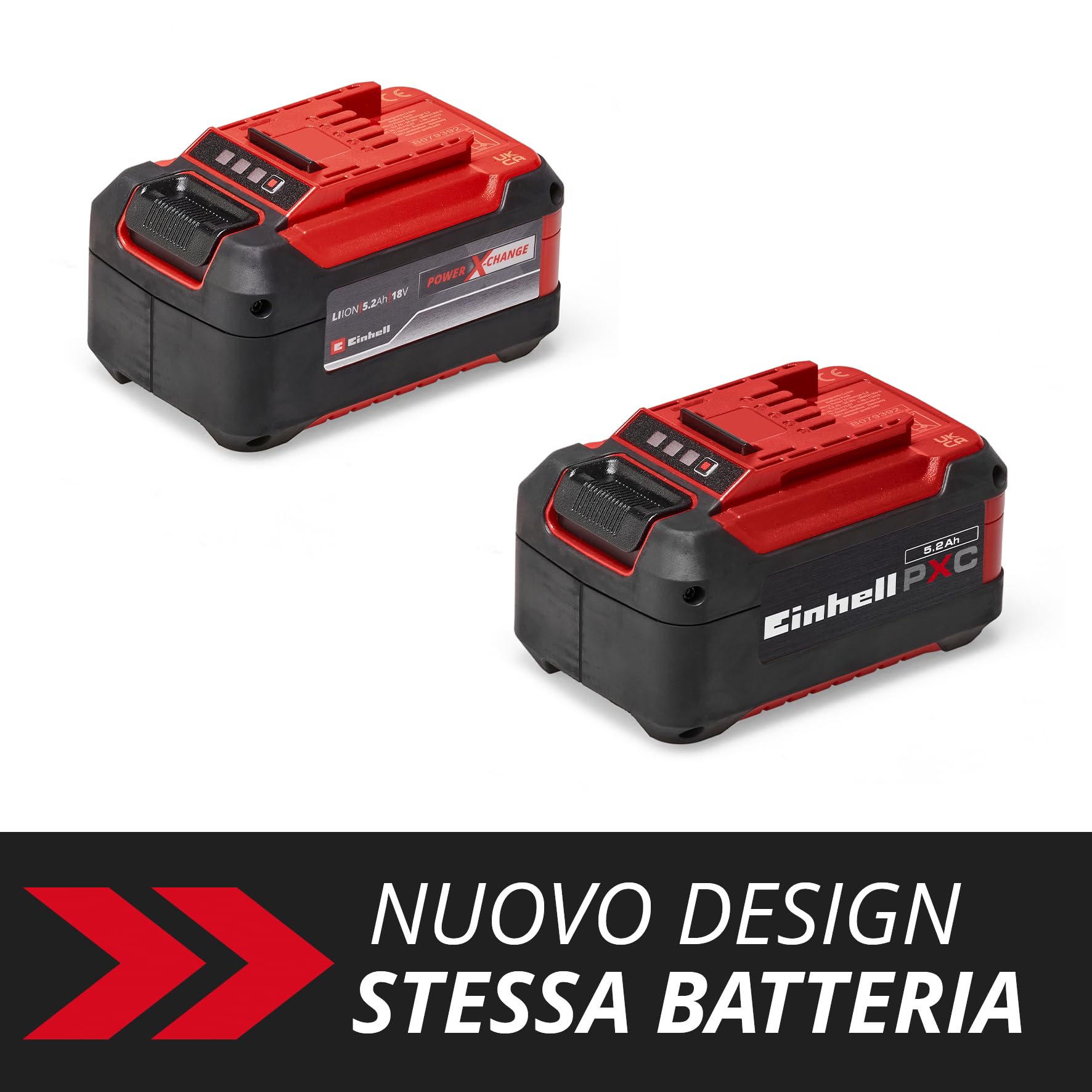 Originale Einhell 18V batteria 5,2Ah Power X-Change Plus (18 V, 5.2 Ah, 1260 W, senza caricabatteria)