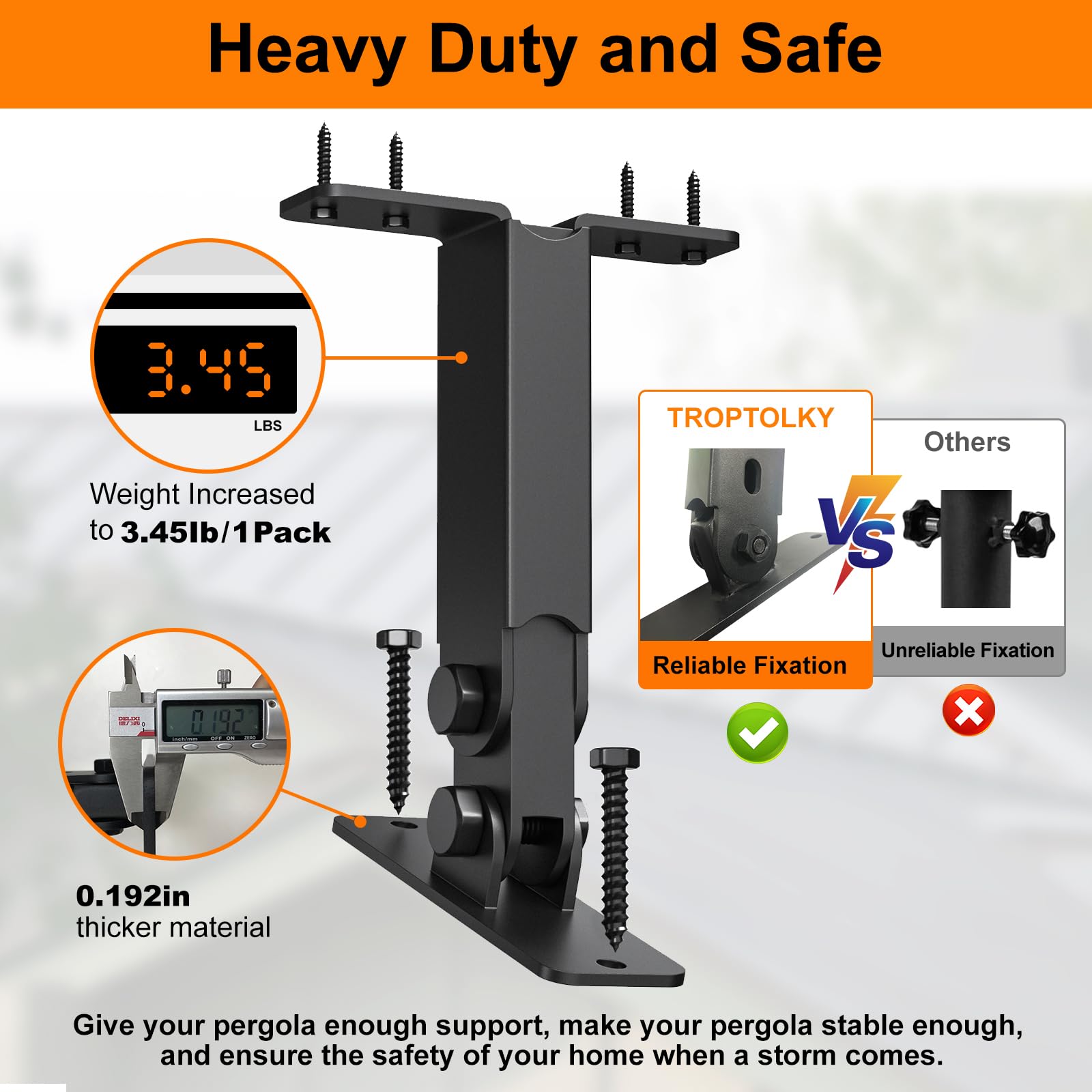 Height Control Bracket Snapklik.com : Heavy Duty Roof Riser Brackets Kit, TROPTOLKY Adjustable ...