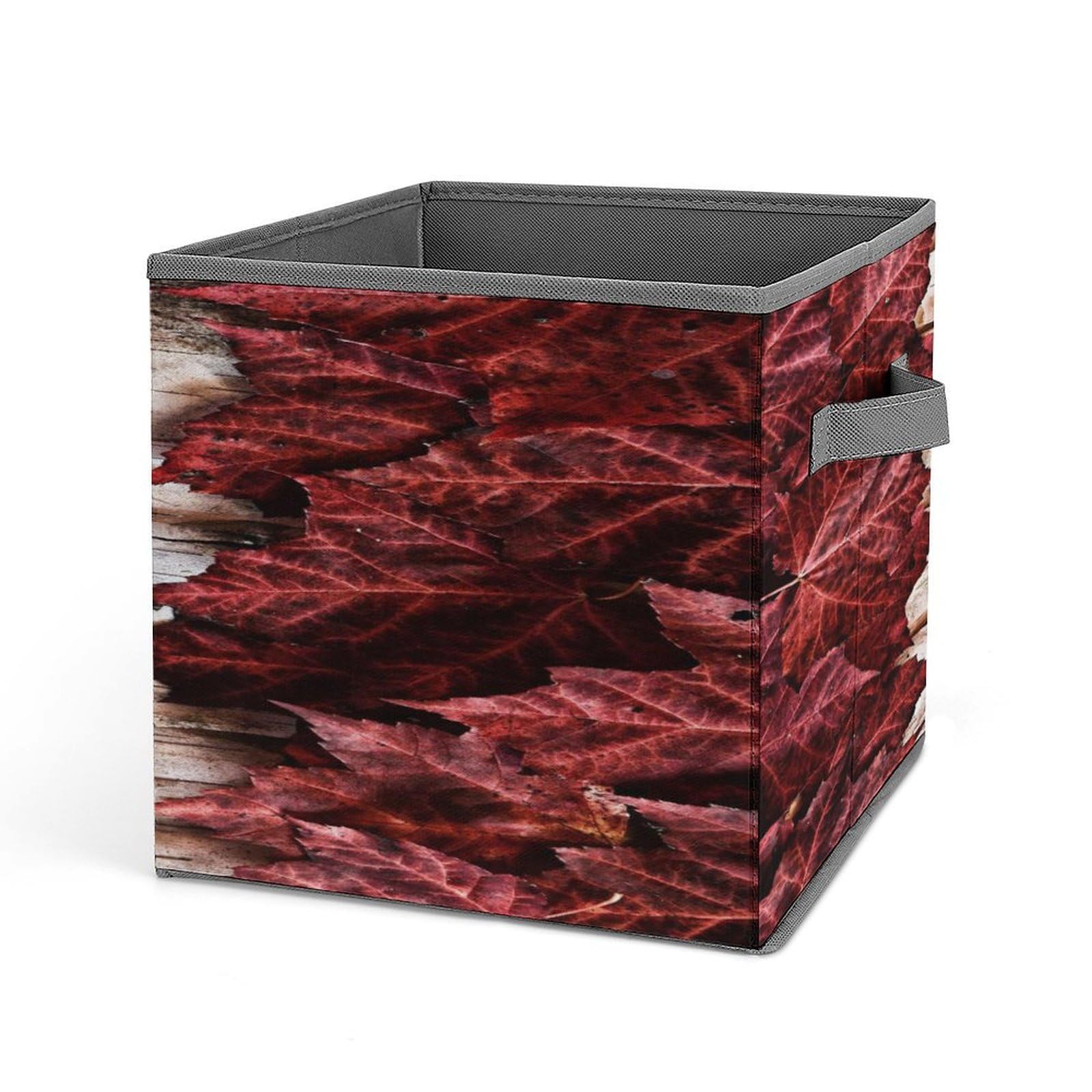 VstaDank Canada Maple Leaf Storage Bin Collapsible Storage Cubes Organizer Oxford Cloth Storage Box with Dual Handles Large Stackable Closet Storage Bins for Sheets Hat Sweater