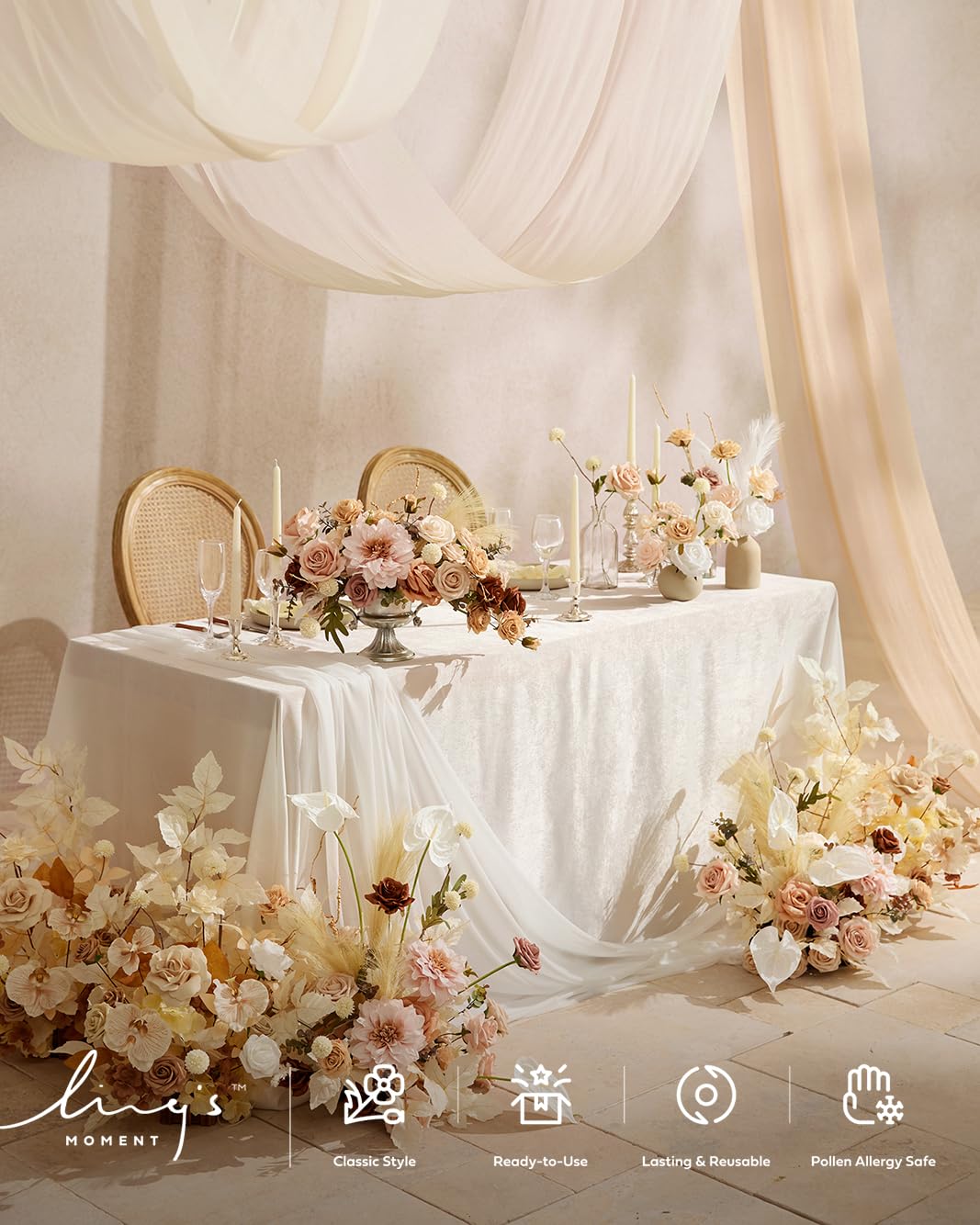 【希少品】Wedding Flowers Amazon.com: Ling's moment Artificial Flowers 50Pcs Ivory Roses